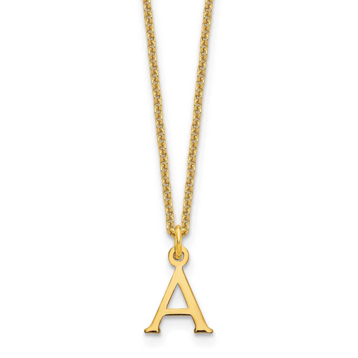 Letter A Initial Pendant with Chain 14k Gold Cutout XNA727Y/A, MPN: XNA727Y/A, 191101672590
