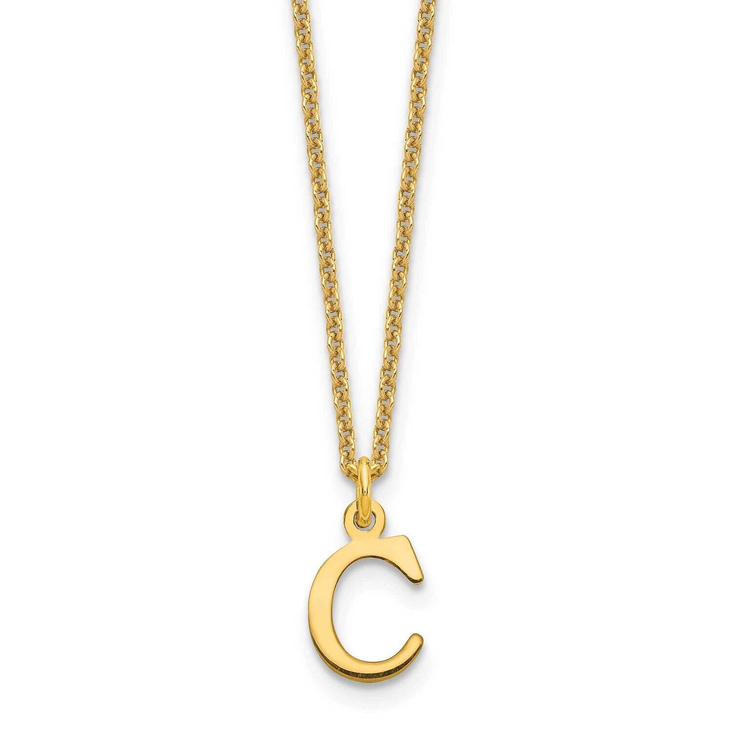 Letter C Initial Pendant with Chain 14k Gold Cutout XNA727Y/C, MPN: XNA727Y/C, 191101672590