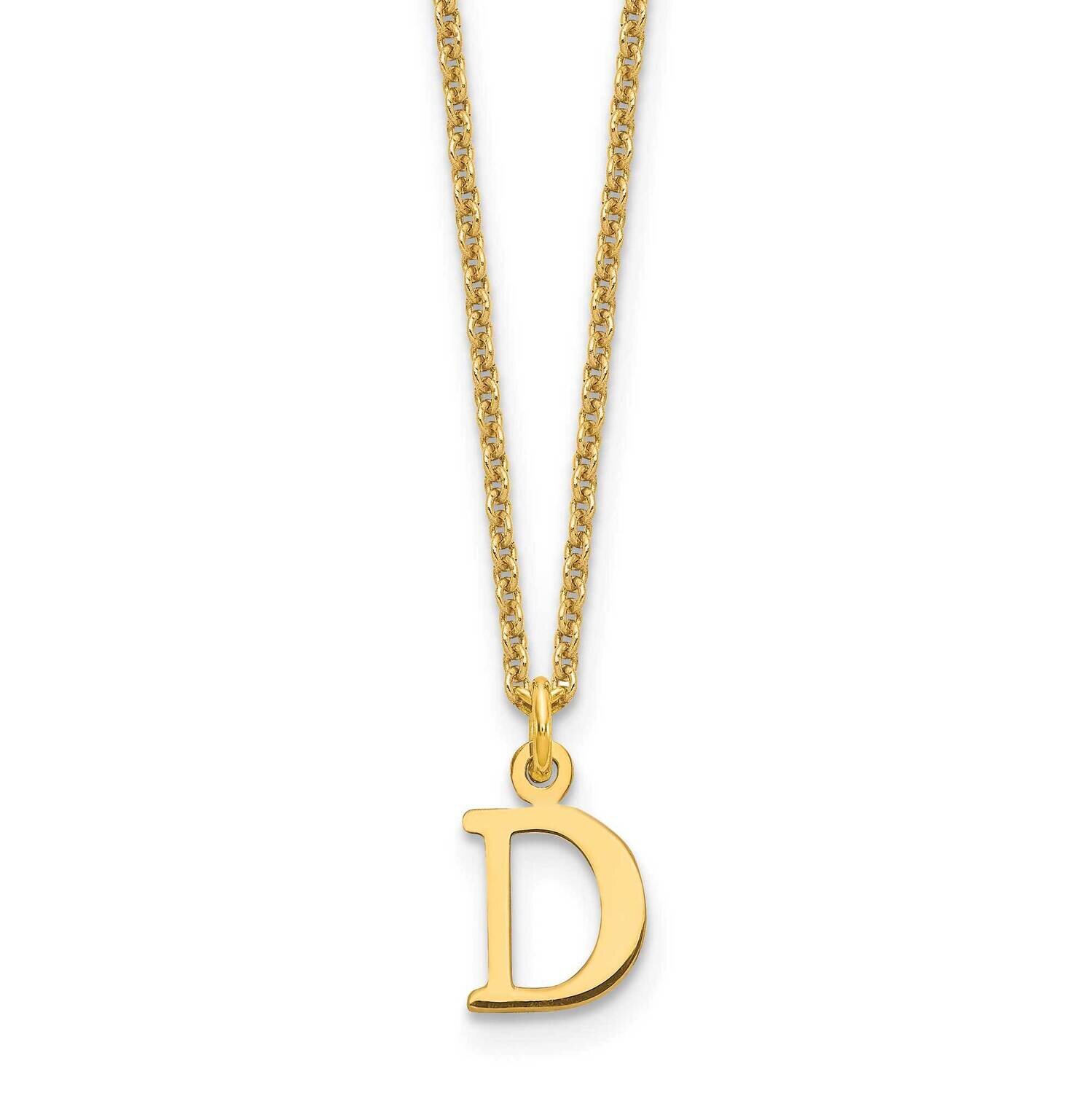Letter D Initial Pendant with Chain 14k Gold Cutout XNA727Y/D, MPN: XNA727Y/D, 191101672590