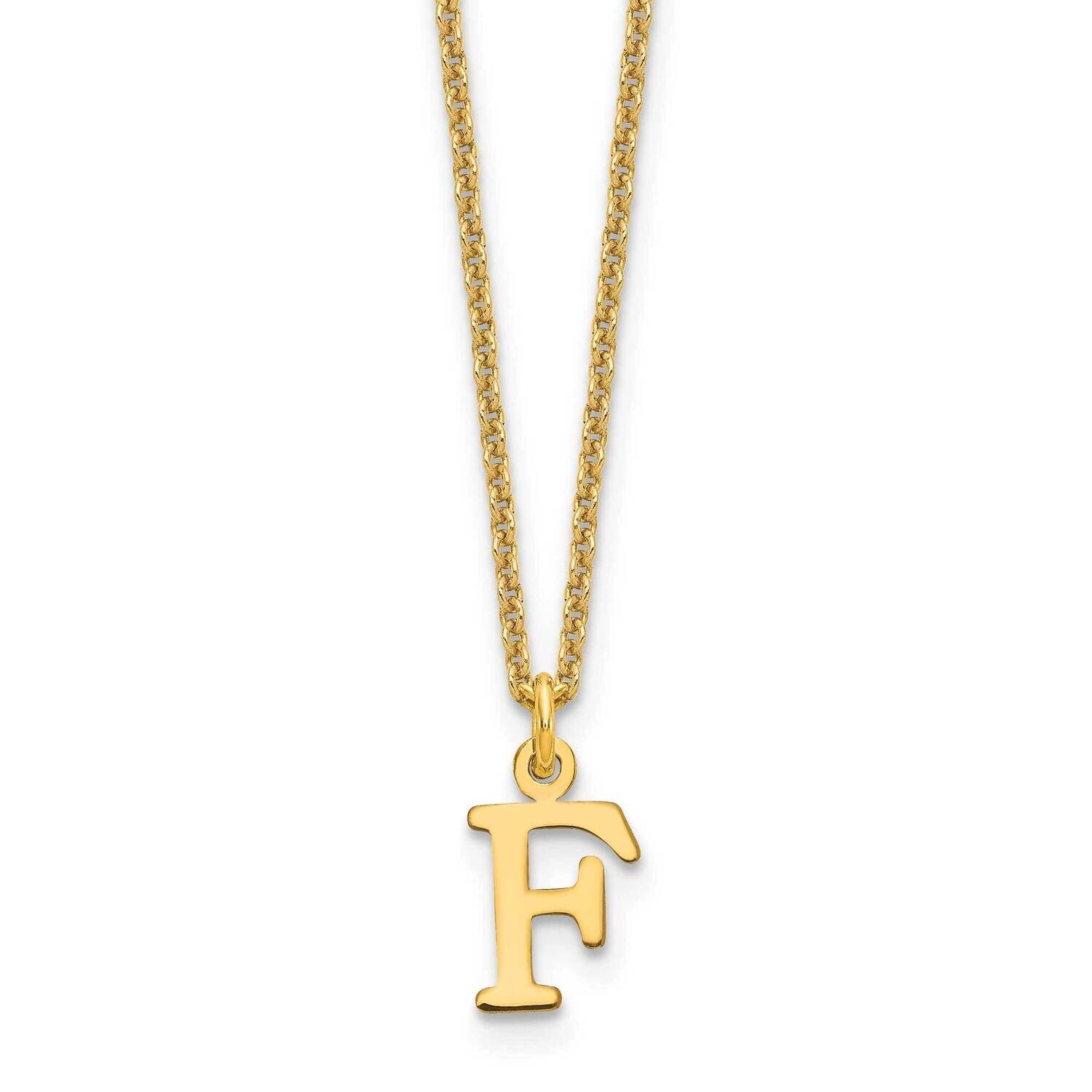 Letter F Initial Pendant with Chain 14k Gold Cutout XNA727Y/F, MPN: XNA727Y/F, 191101672590