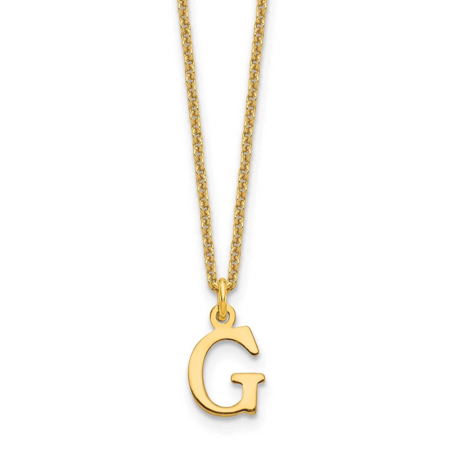 Letter G Initial Pendant with Chain 14k Gold Cutout XNA727Y/G