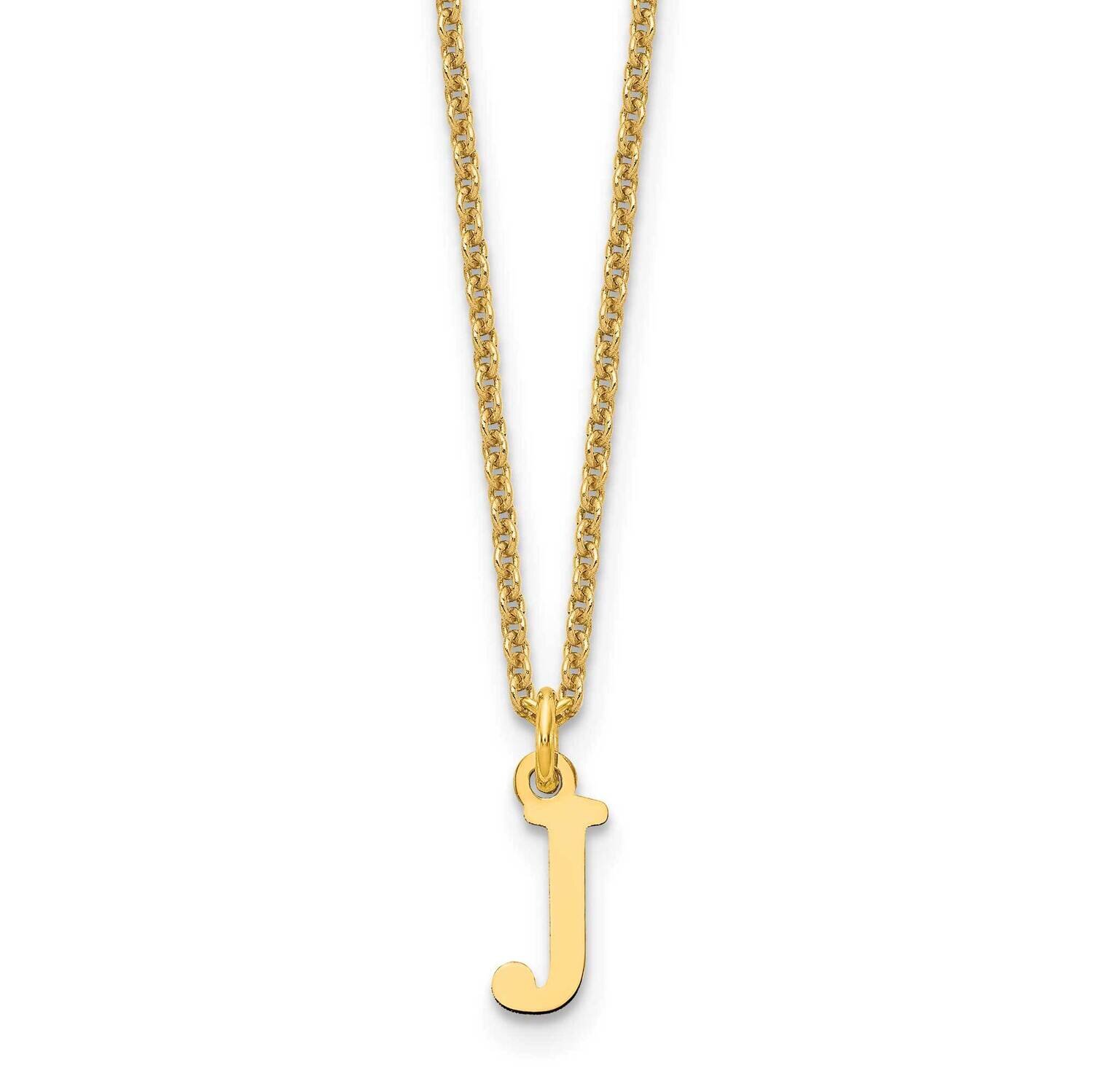 Letter J Initial Pendant with Chain 14k Gold Cutout XNA727Y/J, MPN: XNA727Y/J, 191101672590