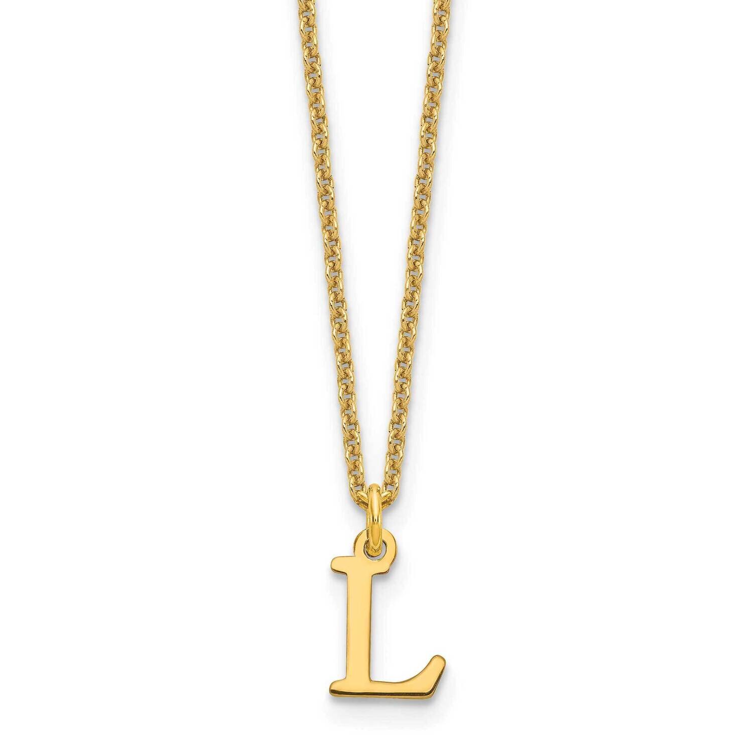 Letter L Initial Pendant with Chain 14k Gold Cutout XNA727Y/L
