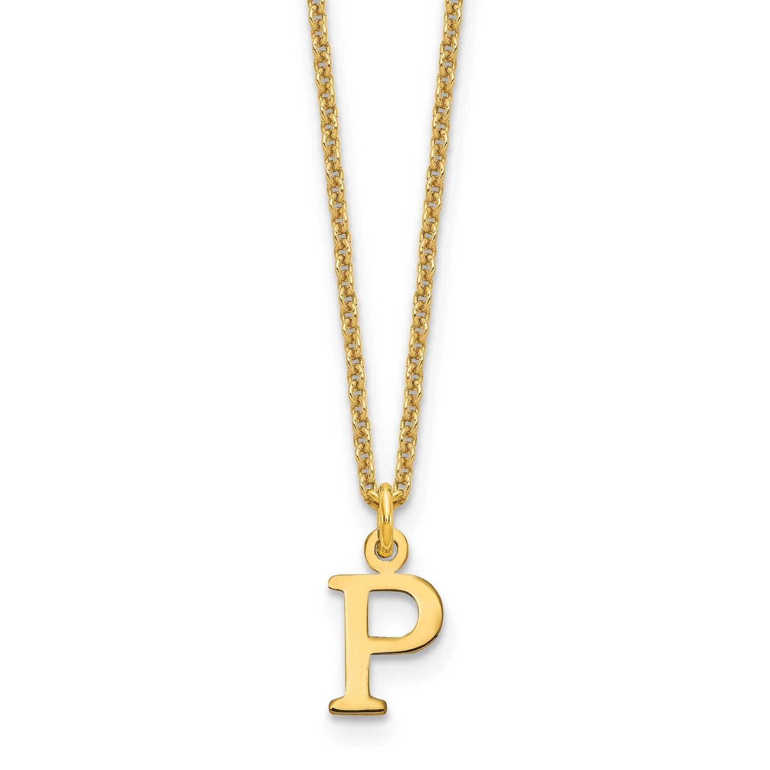 Letter P Initial Pendant with Chain 14k Gold Cutout XNA727Y/P, MPN: XNA727Y/P, 191101672590