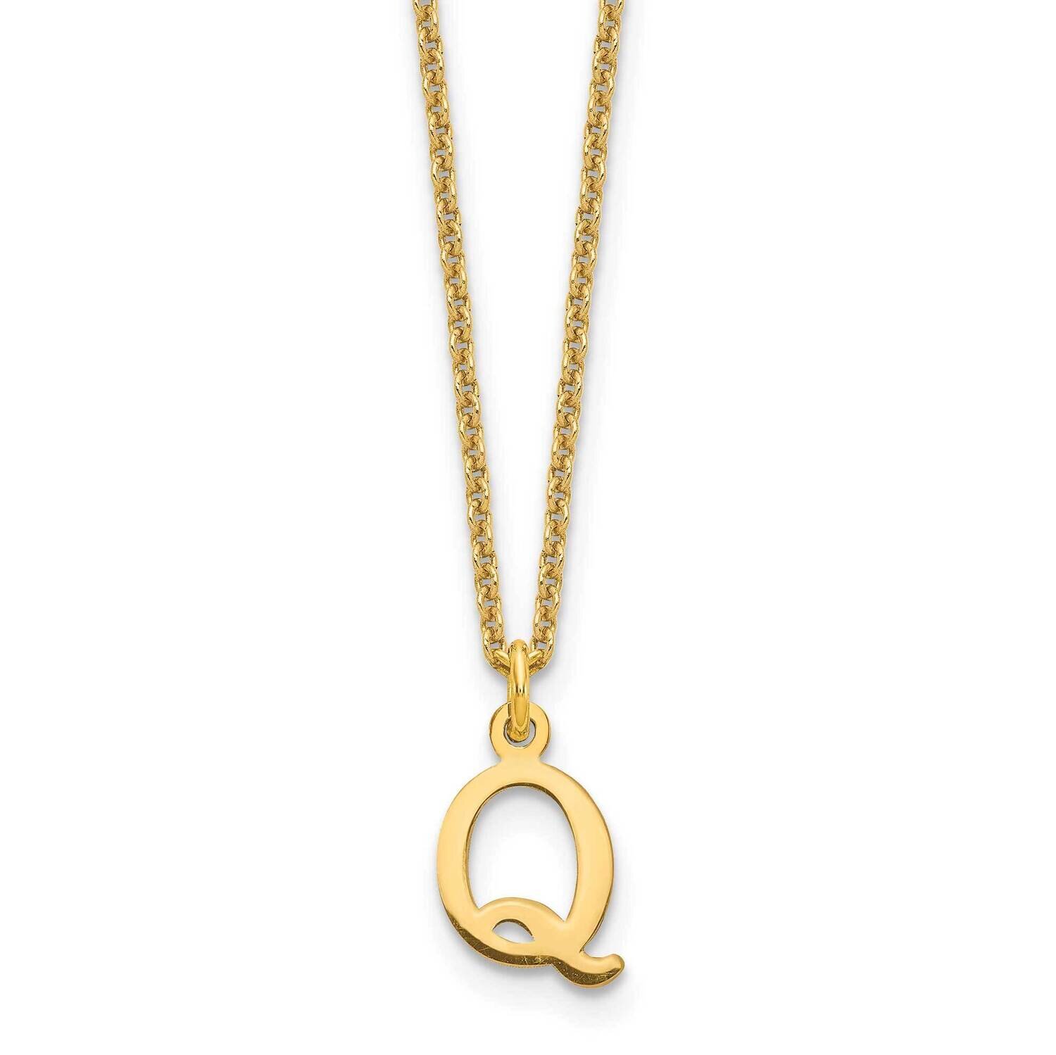 Letter Q Initial Pendant with Chain 14k Gold Cutout XNA727Y/Q, MPN: XNA727Y/Q, 191101672590