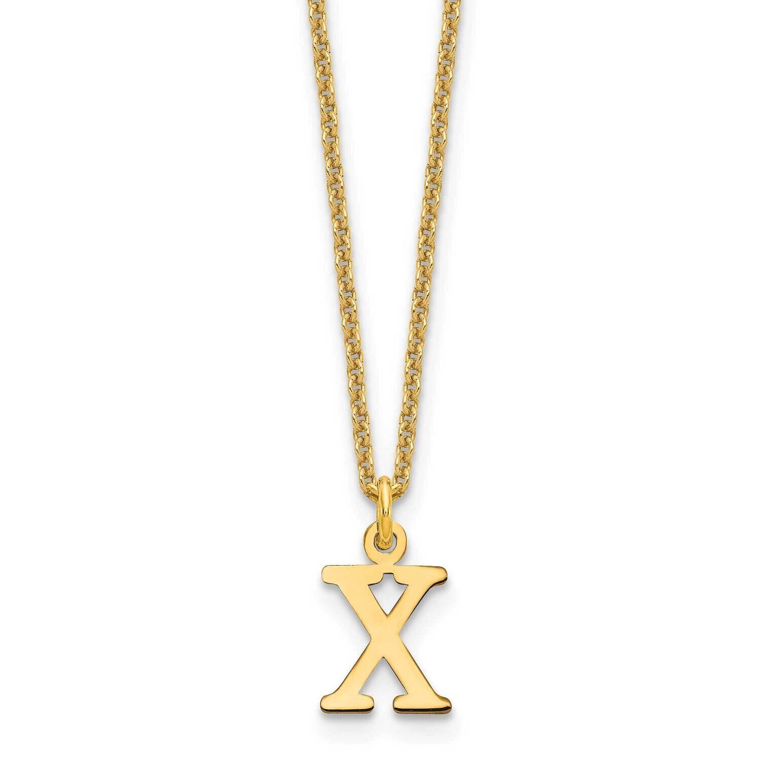 Letter X Initial Pendant with Chain 14k Gold Cutout XNA727Y/X, MPN: XNA727Y/X, 191101672590