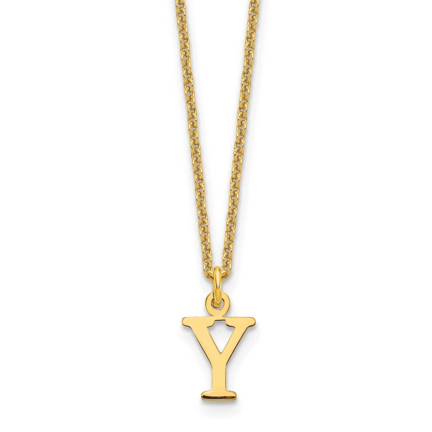 Letter Y Initial Pendant with Chain 14k Gold Cutout XNA727Y/Y