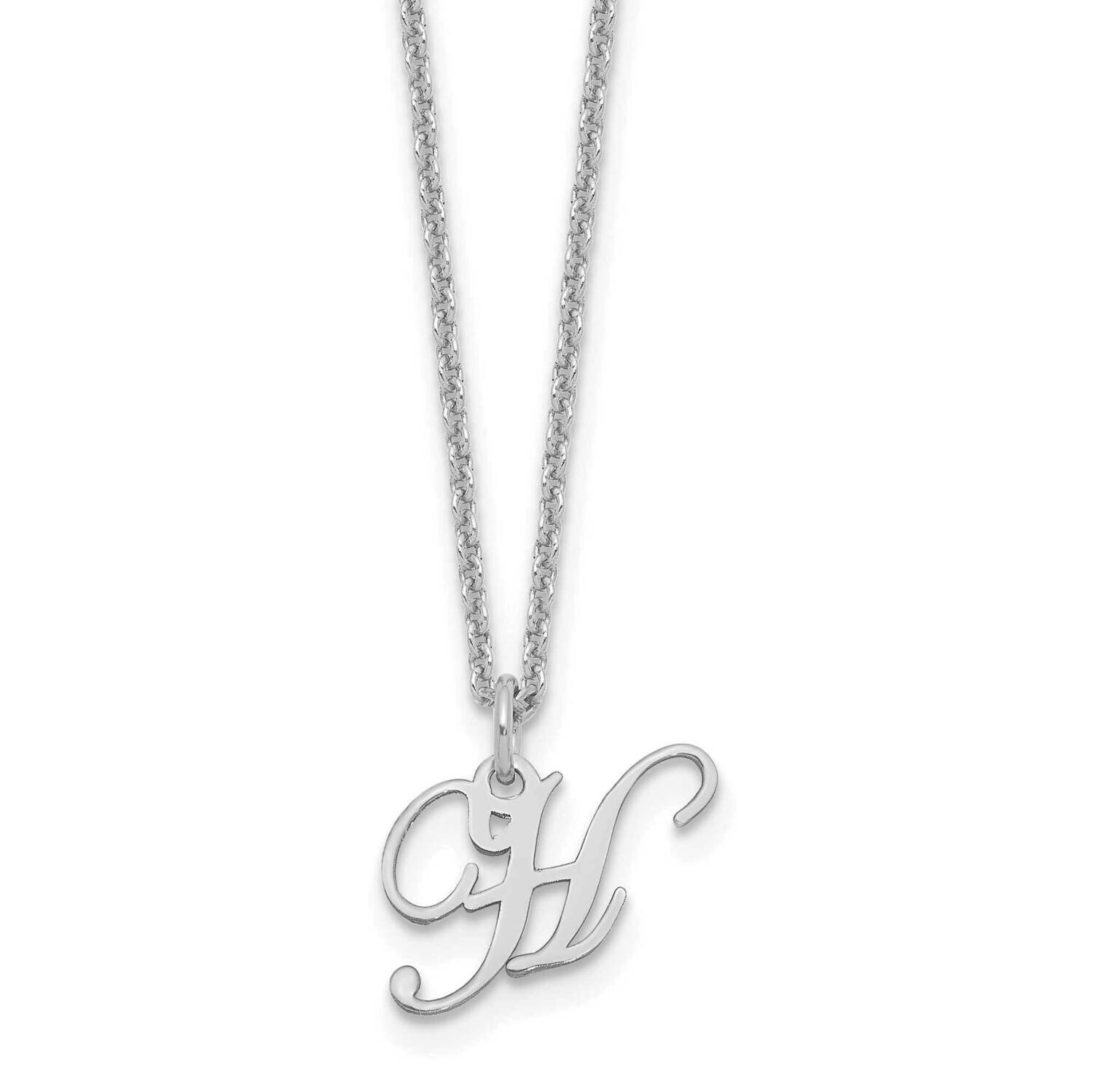 Letter H Initial Necklace 14k White Gold XNA756W/H