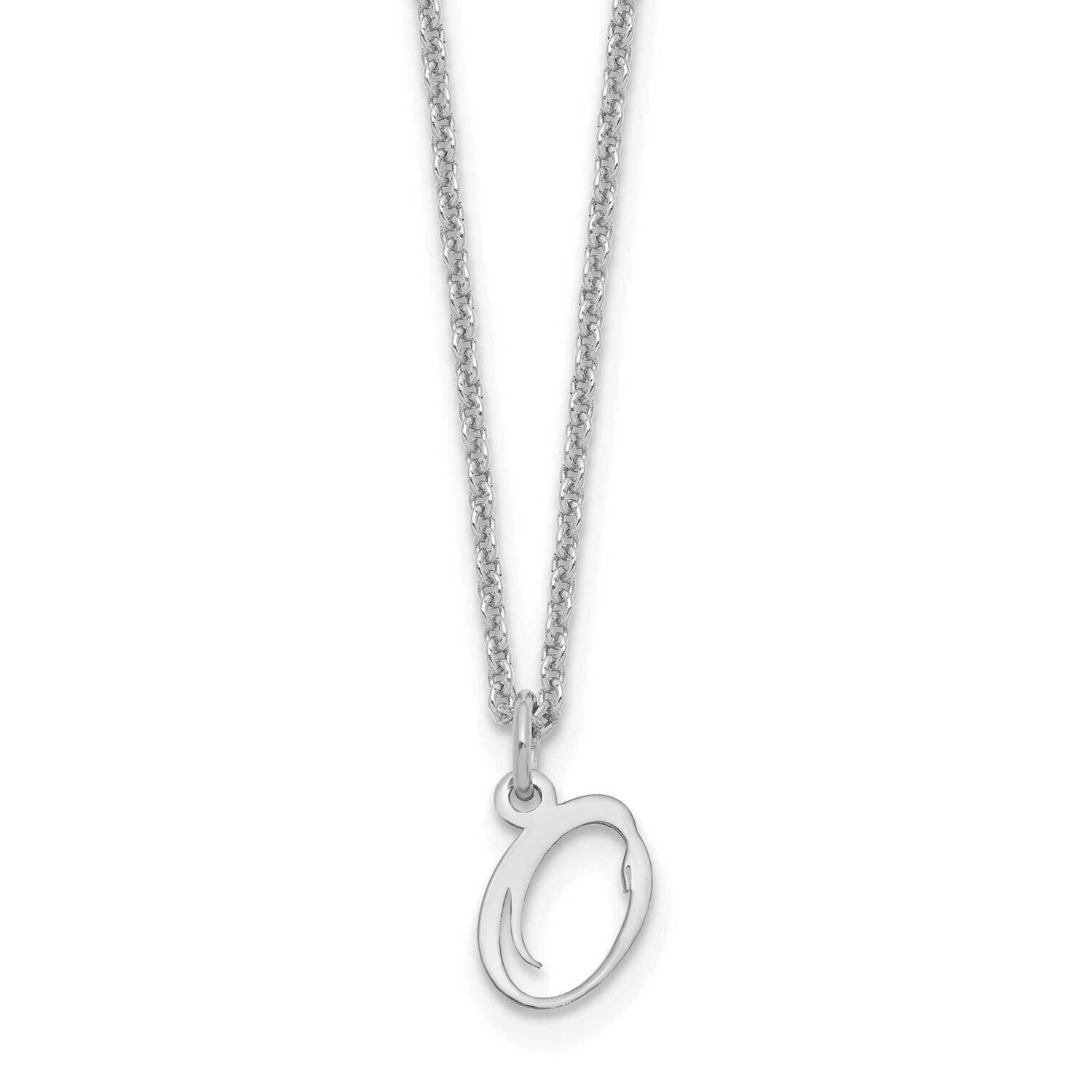 Letter O Initial Necklace 14k White Gold XNA756W/O