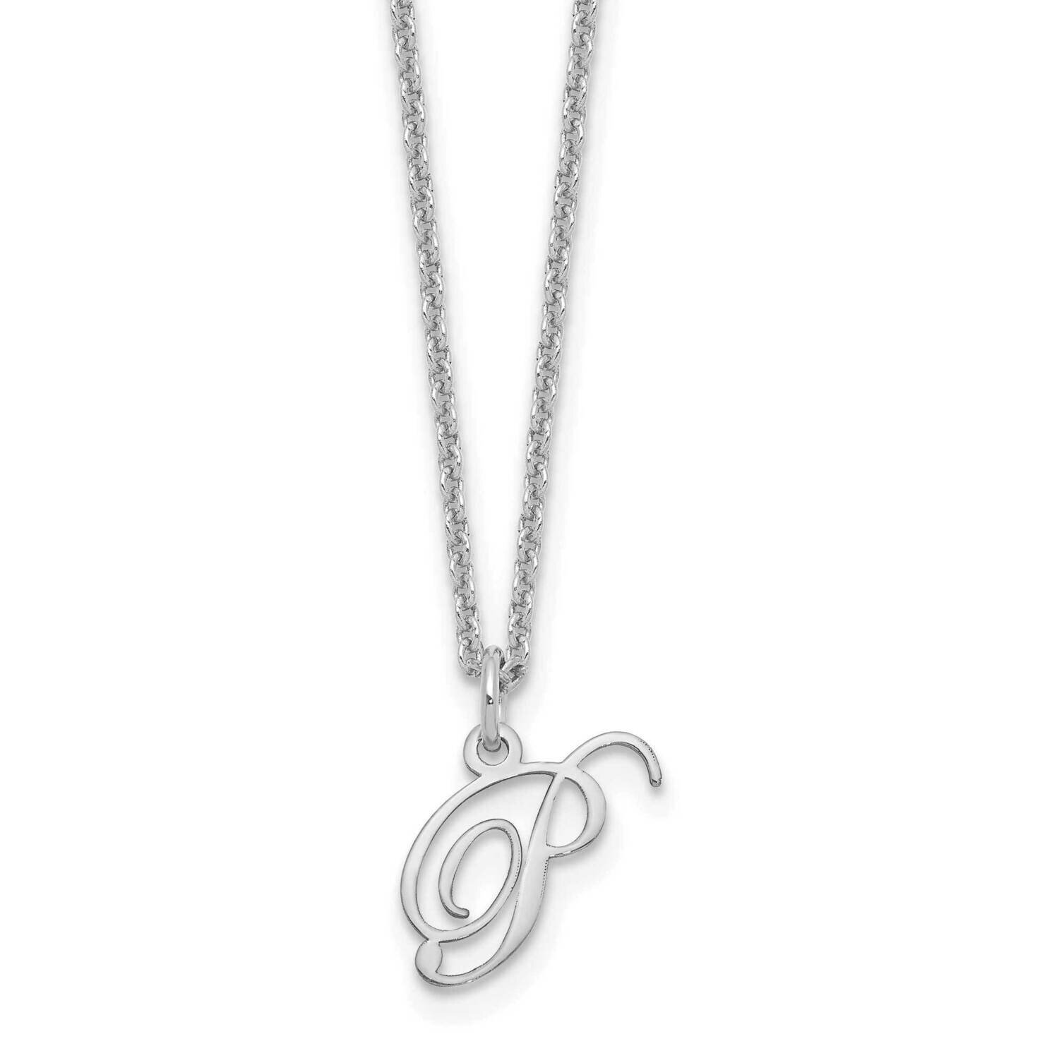 Letter P Initial Necklace 14k White Gold XNA756W/P