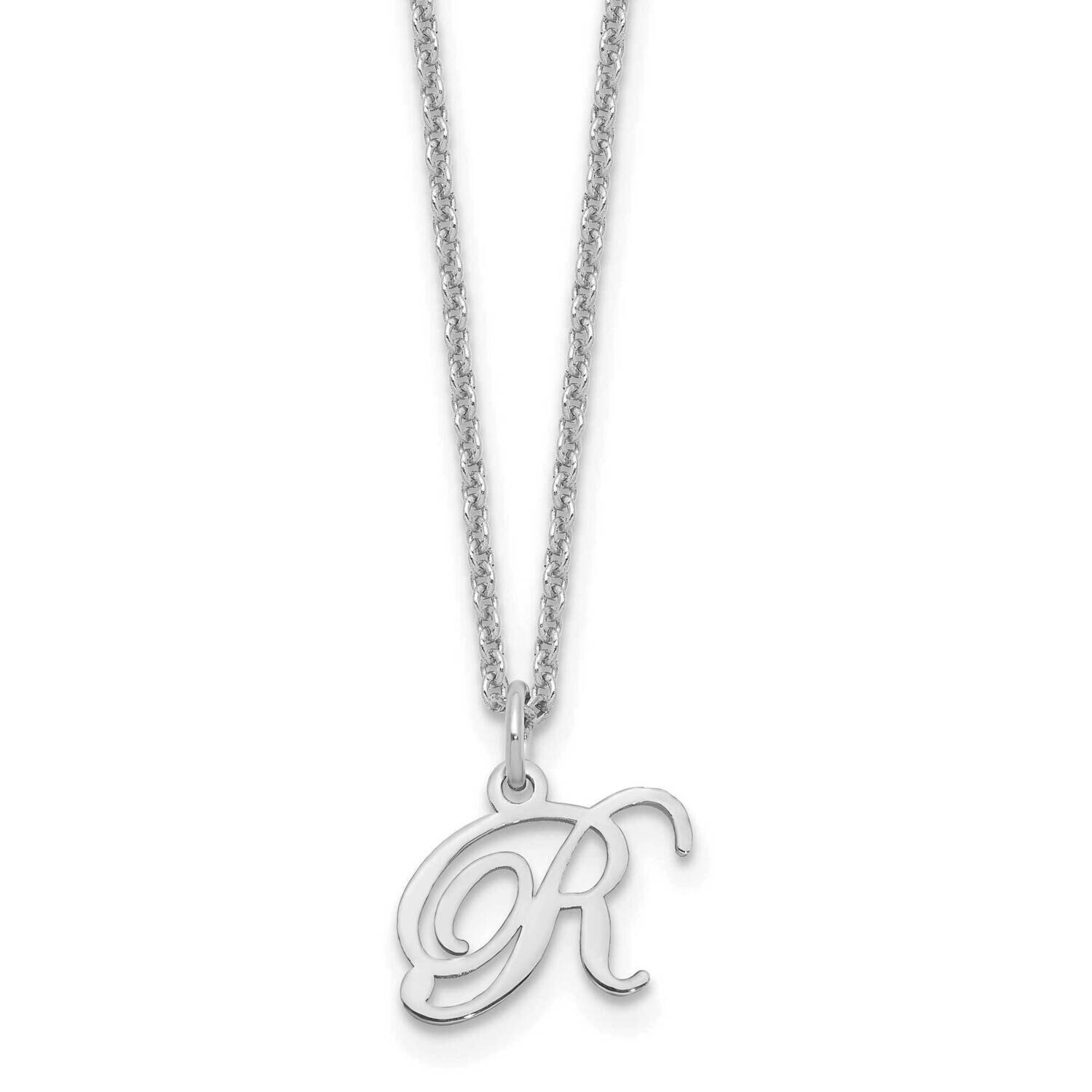 Letter R Initial Necklace 14k White Gold XNA756W/R