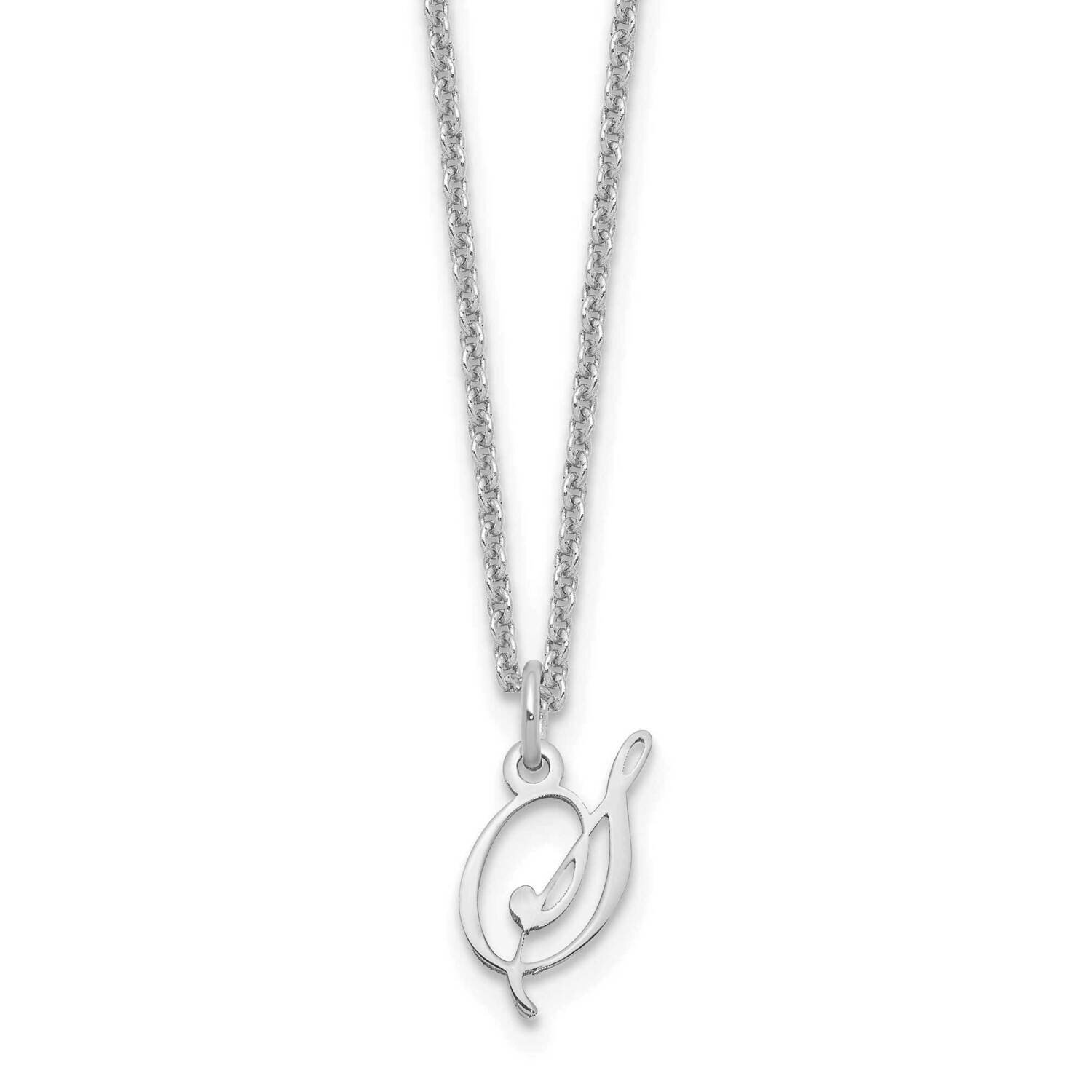 Letter S Initial Necklace 14k White Gold XNA756W/S
