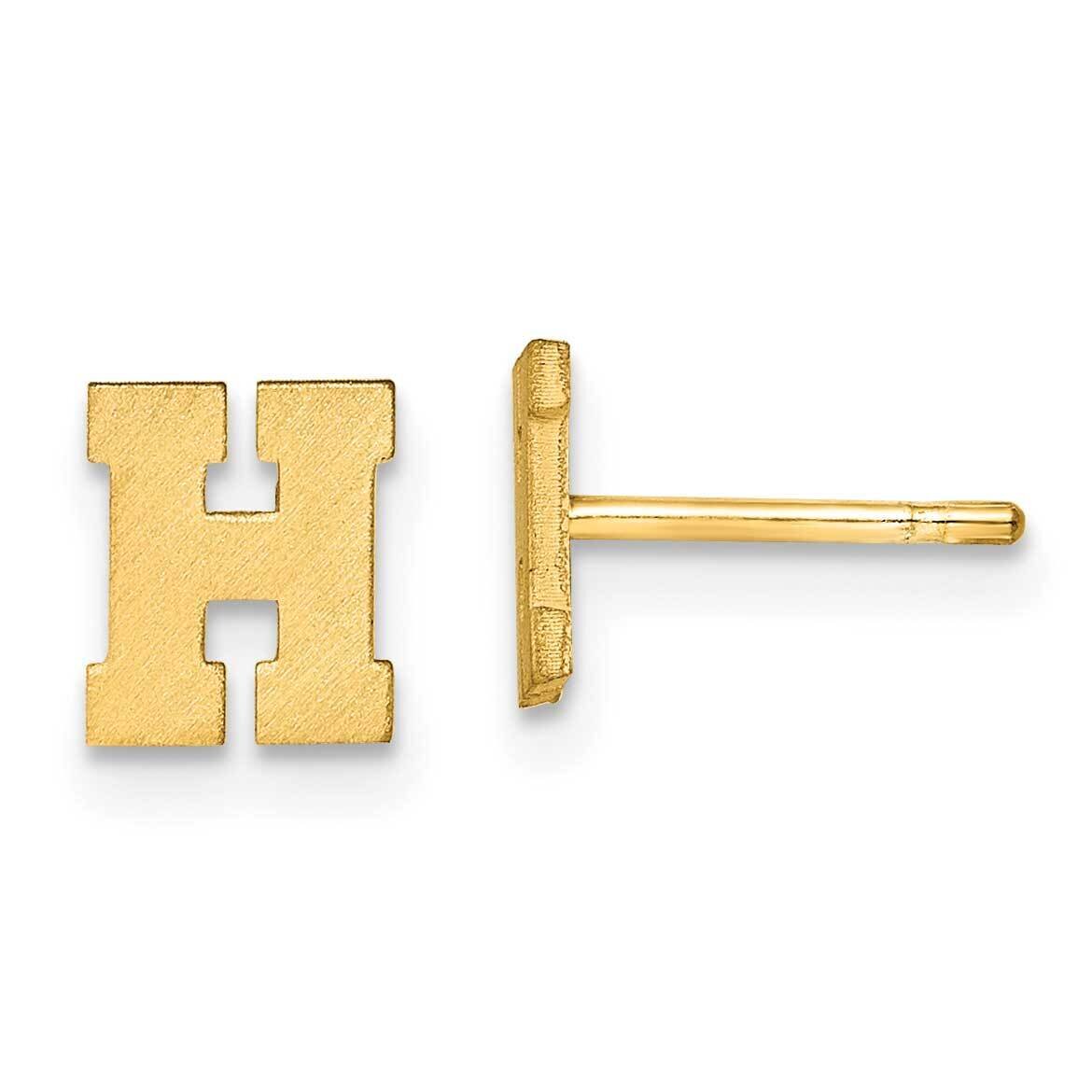 Initial Letter H Post Earrings 14k Gold Laser Brushed XNE45Y/H, MPN: XNE45Y/H, 883957948850