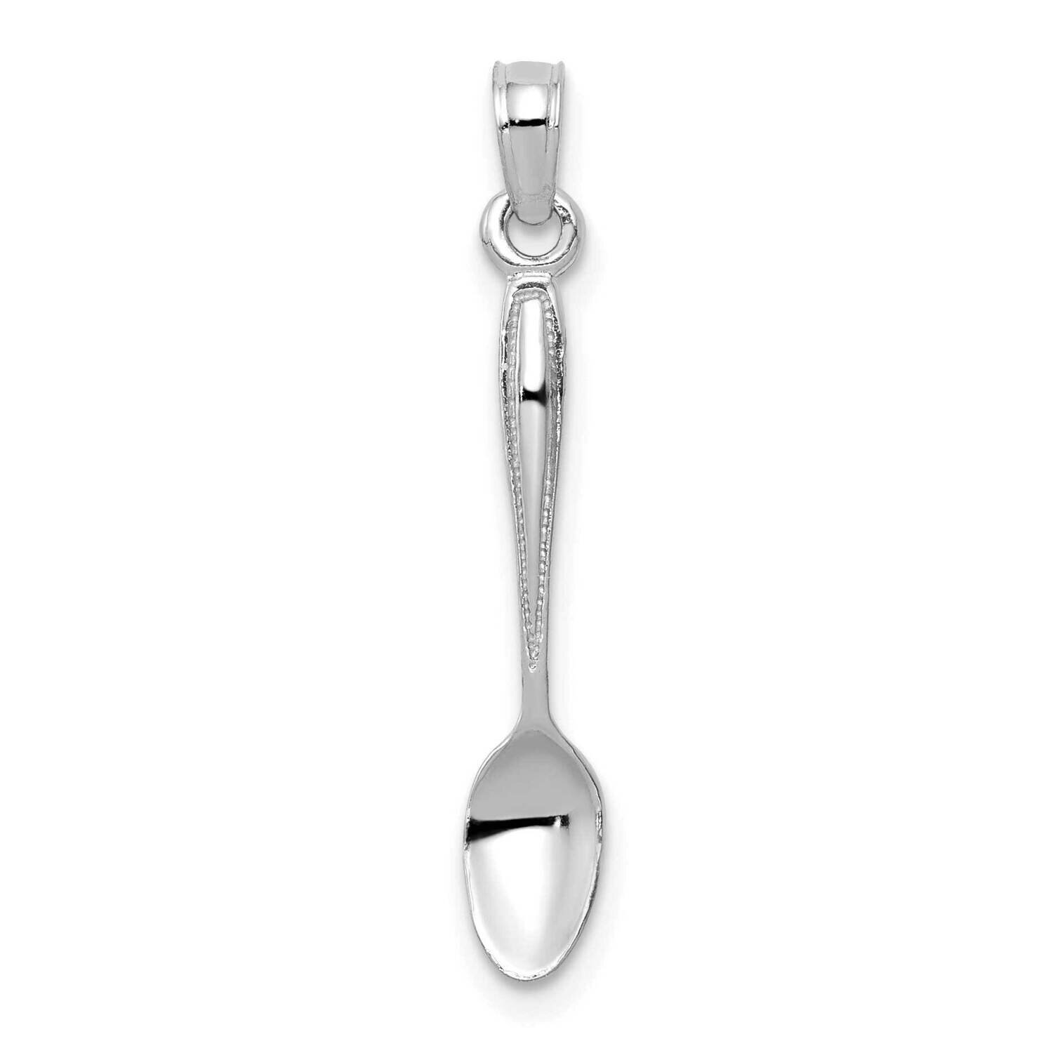 Table Spoon Pendant 14k White Gold 3-D YC1041W