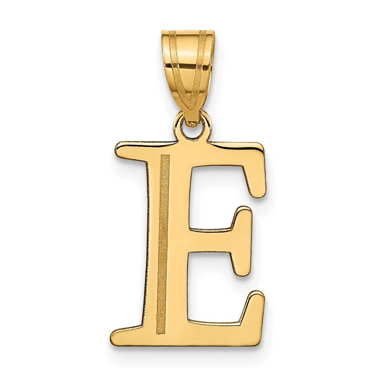 Letter E Initial Pendant 14k Gold Polished Etched YC1437E, MPN: YC1437E, 196904088494