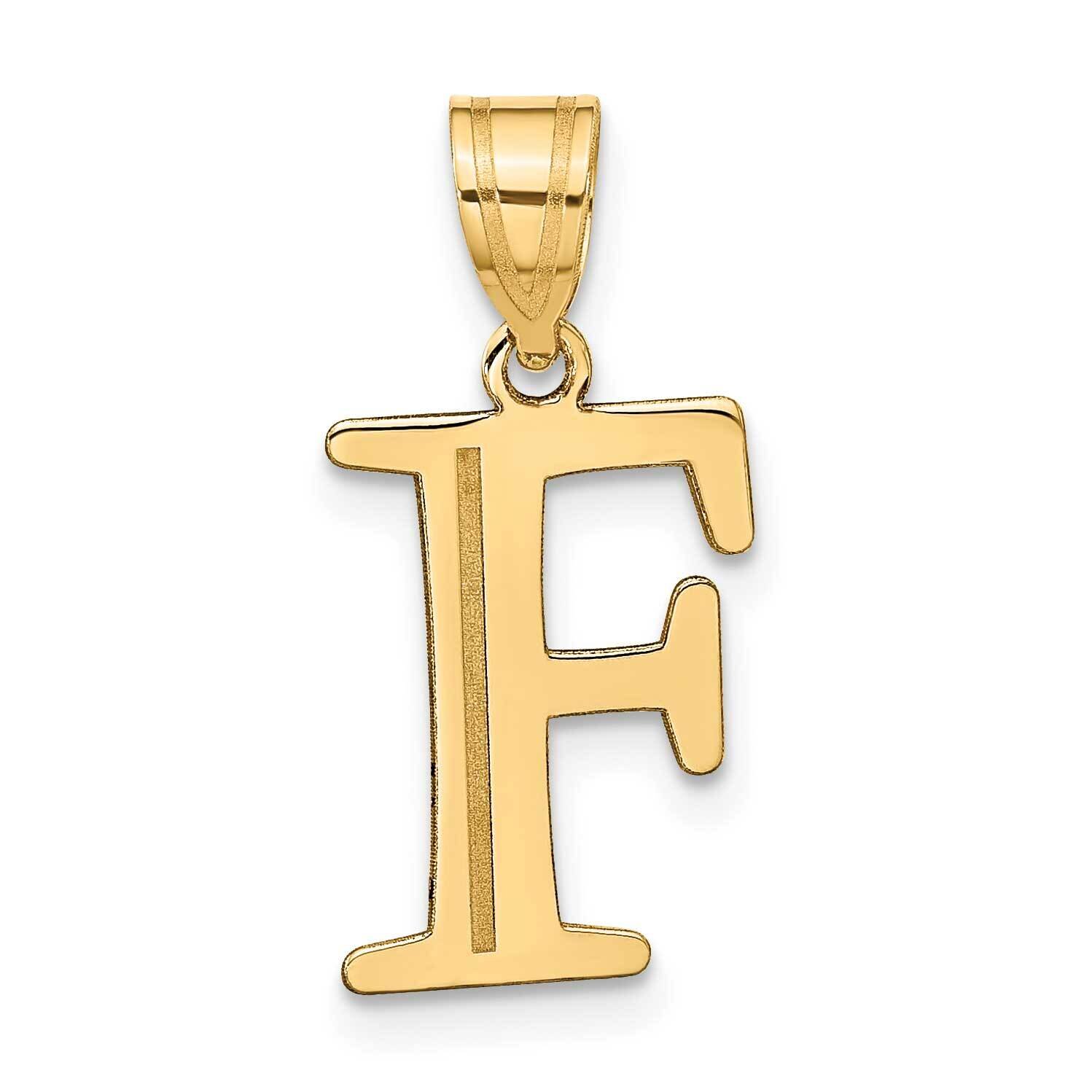 Letter F Initial Pendant 14k Gold Polished Etched YC1437F, MPN: YC1437F, 196904084755