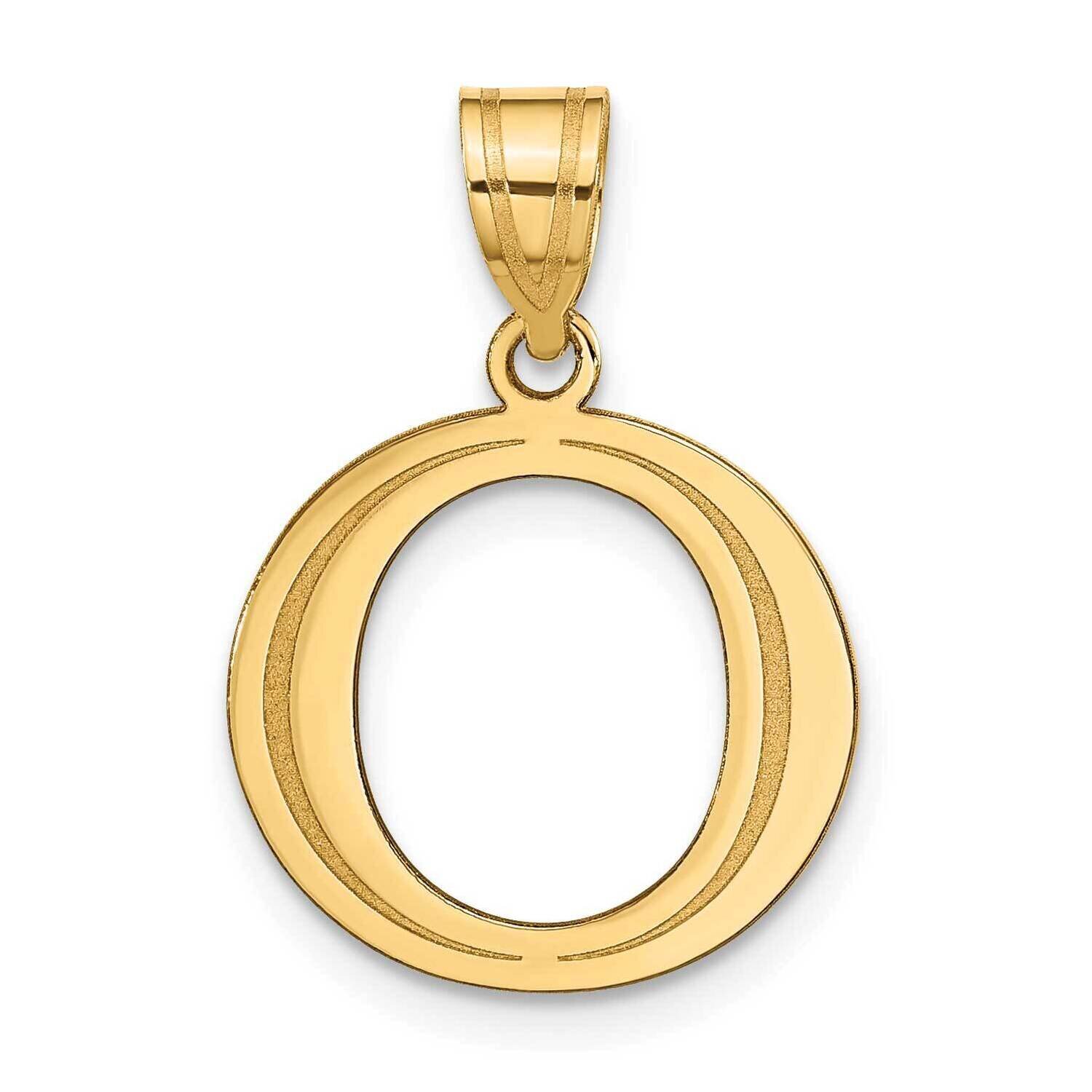 Letter O Initial Pendant 14k Gold Polished Etched YC1437O, MPN: YC1437O, 196904089927