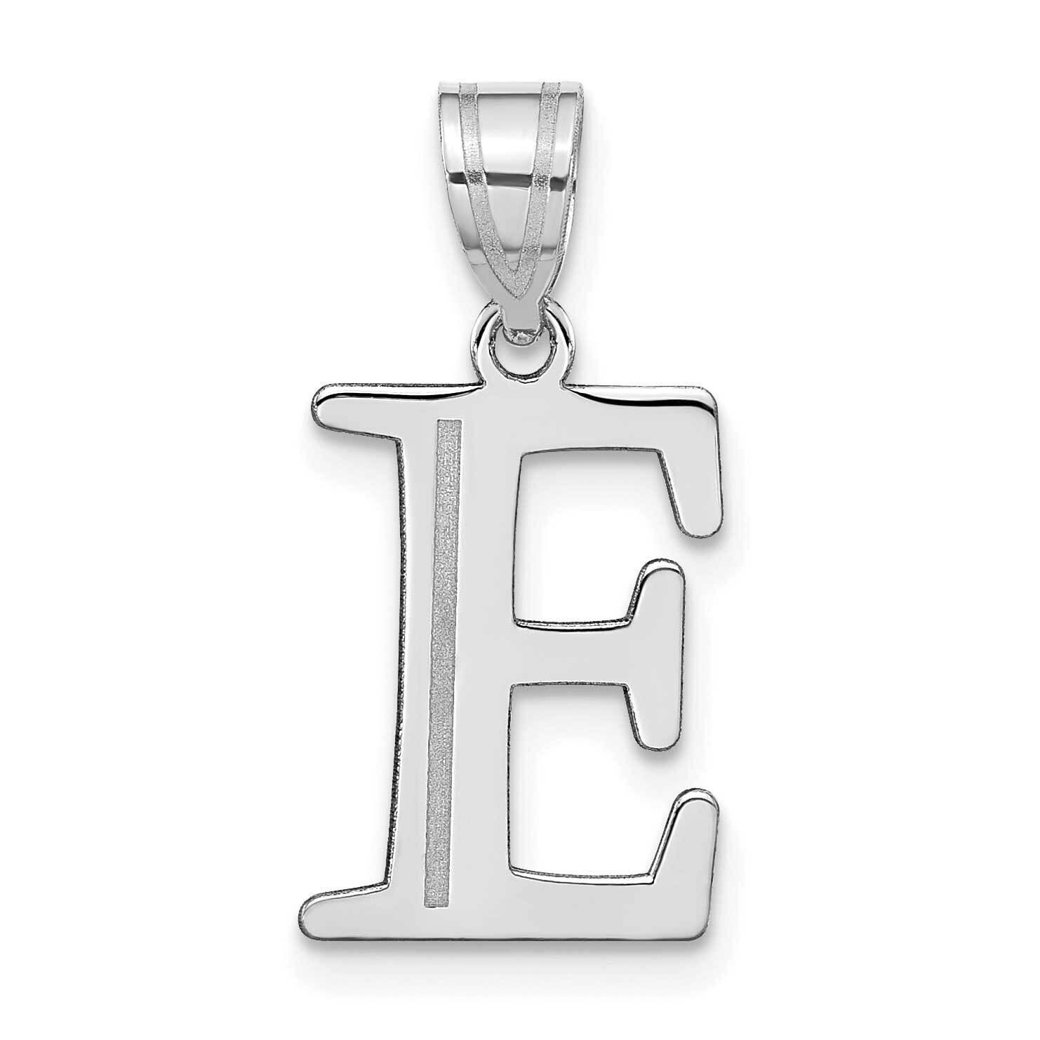 Etched Letter E Initial Pendant 14k White Gold Polished YC1437WE, MPN: YC1437WE, 196904086759