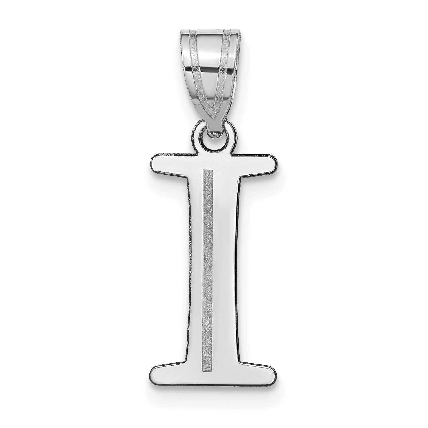 Etched Letter I Initial Pendant 14k White Gold Polished YC1437WI, MPN: YC1437WI, 196904085813