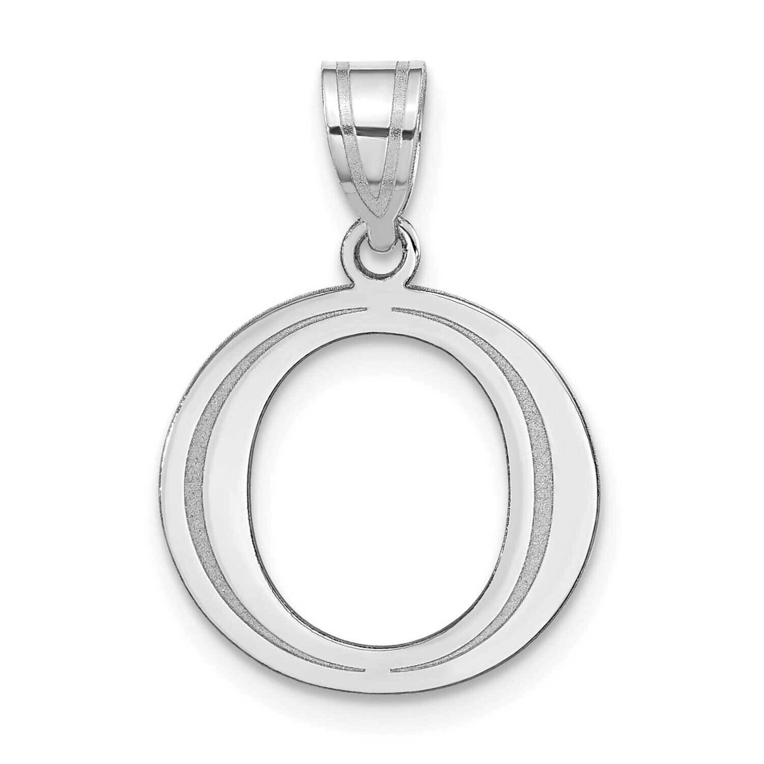 Etched Letter O Initial Pendant 14k White Gold Polished YC1437WO, MPN: YC1437WO, 196904084717