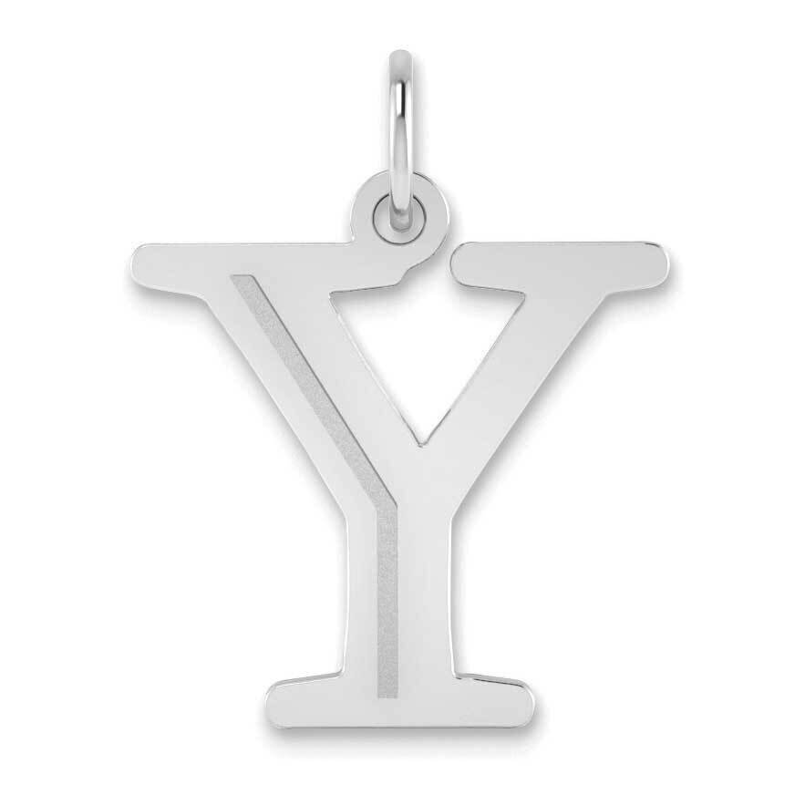 Etched Letter Y Initial Pendant 14k White Gold Polished YC1437WY, MPN: YC1437WY, 196904077481