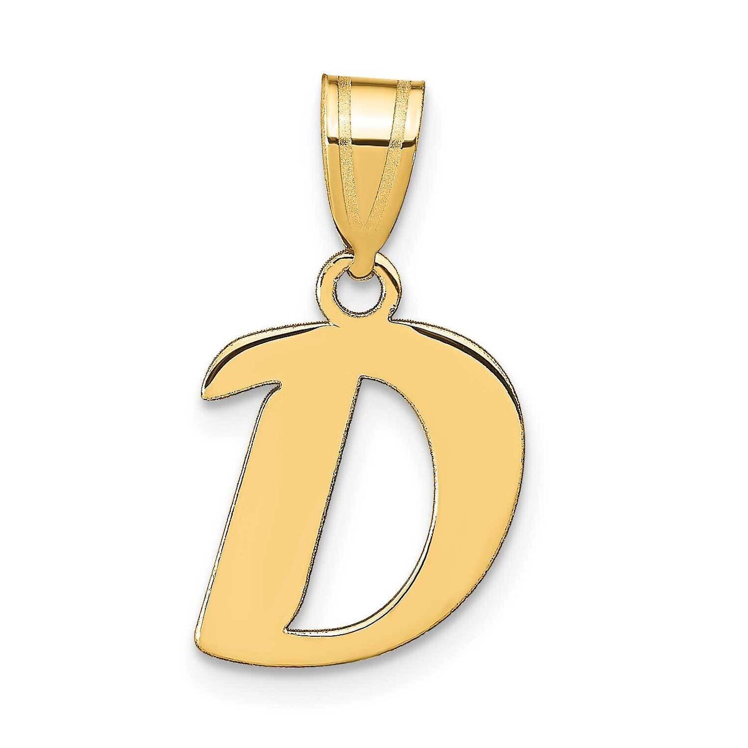 Script Letter D Initial Pendant 14k Gold Polished YC1438D, MPN: YC1438D, 196904086735