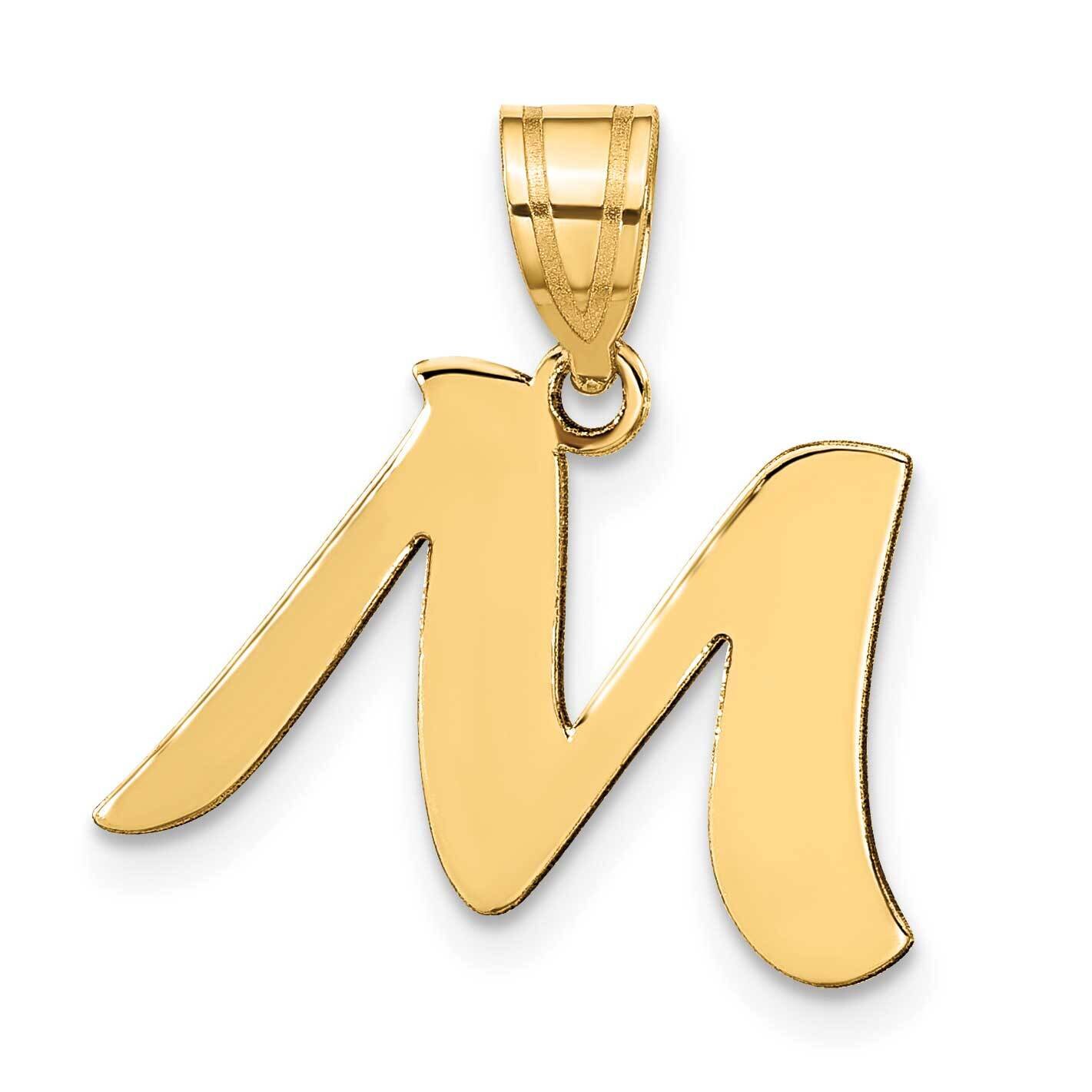 Script Letter M Initial Pendant 14k Gold Polished YC1438M, MPN: YC1438M, 196904084670