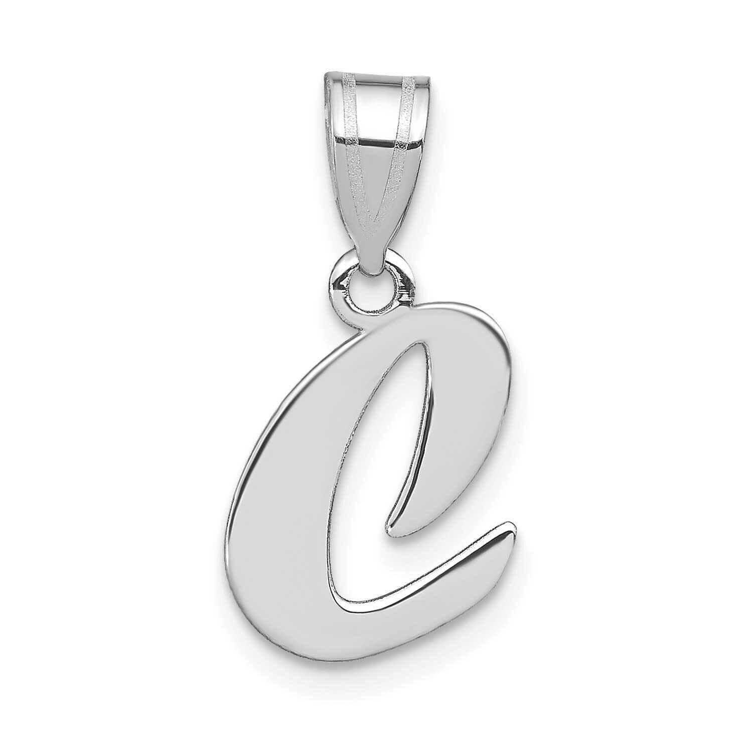 Script Letter C Initial Pendant 14k White Gold Polished YC1438WC, MPN: YC1438WC, 196904085714
