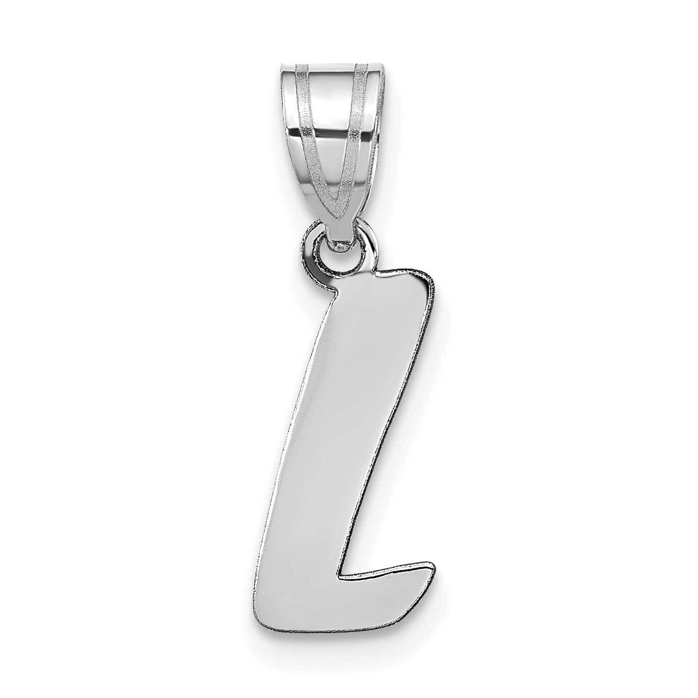 Script Letter L Initial Pendant 14k White Gold Polished YC1438WL, MPN: YC1438WL, 196904087435