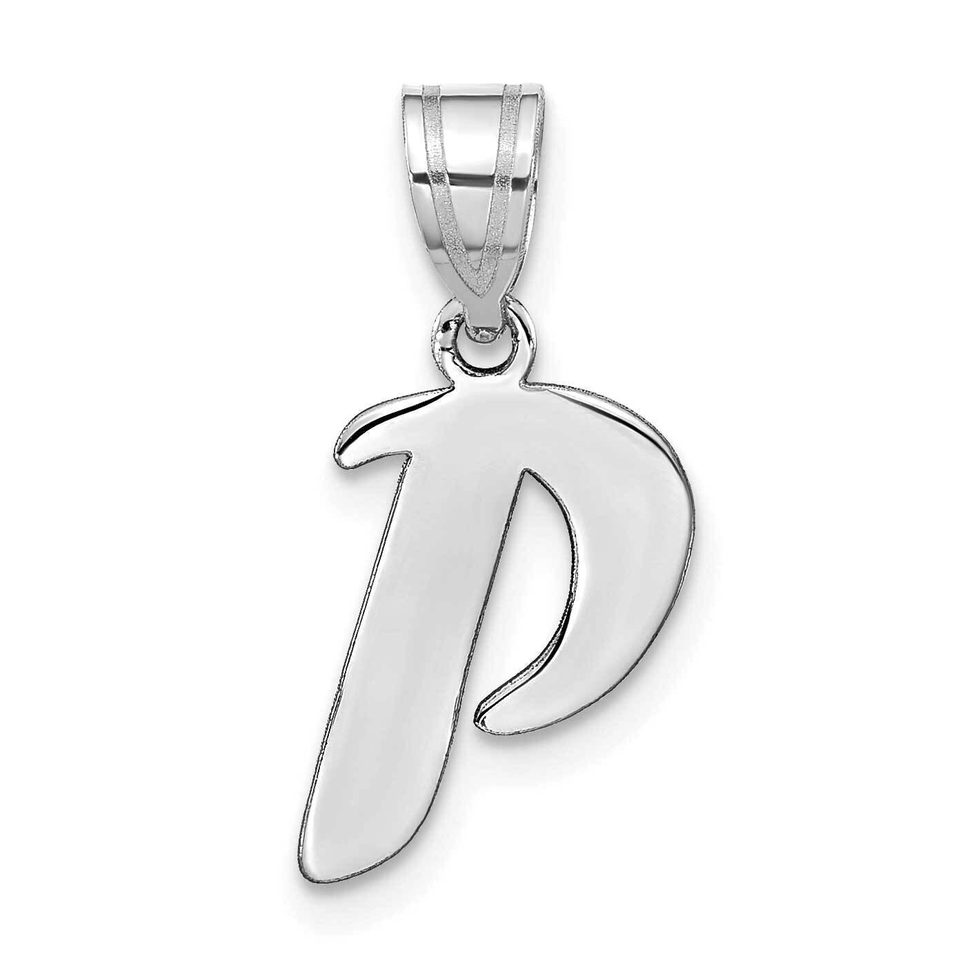 Script Letter P Initial Pendant 14k White Gold Polished YC1438WP, MPN: YC1438WP, 196904085684