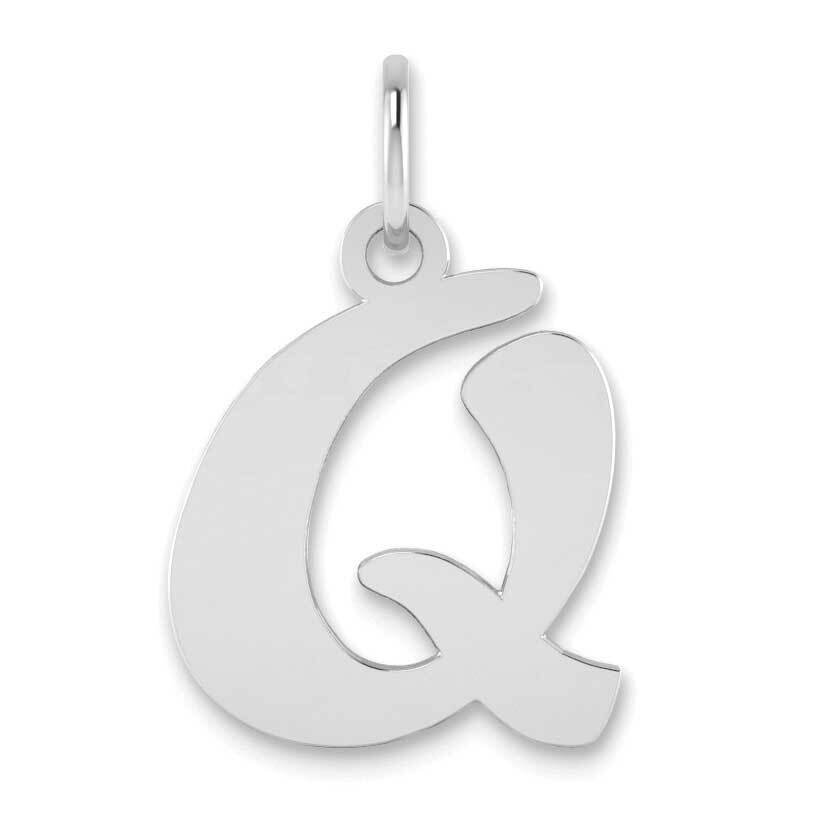 Script Letter Q Initial Pendant 14k White Gold Polished YC1438WQ, MPN: YC1438WQ, 196904077399