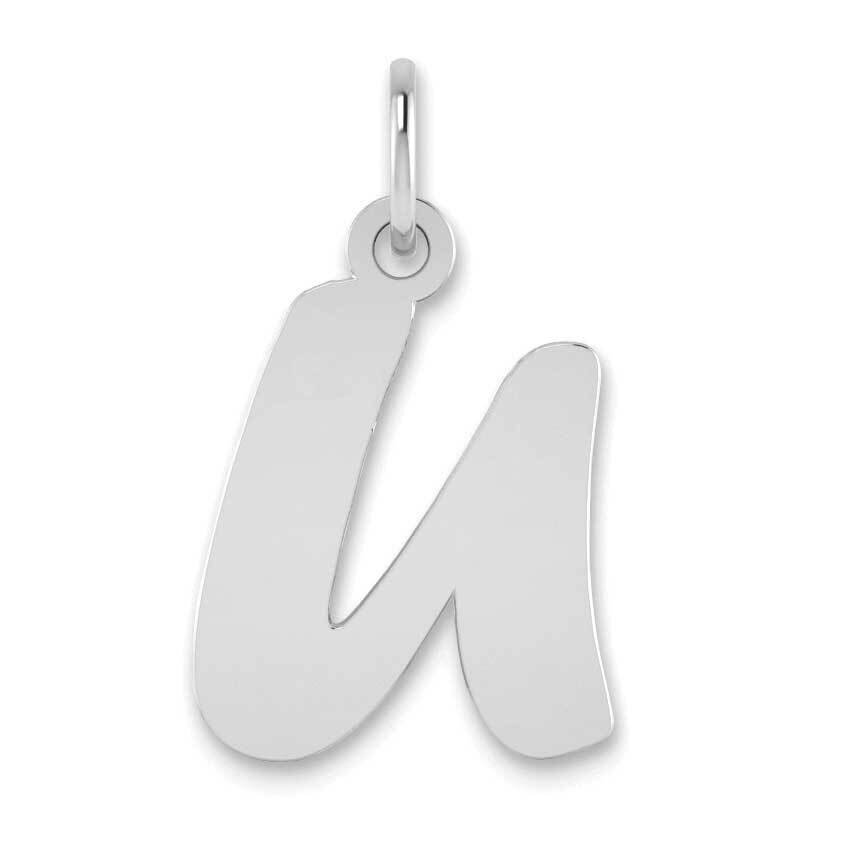 Script Letter U Initial Pendant 14k White Gold Polished YC1438WU, MPN: YC1438WU, 196904077351