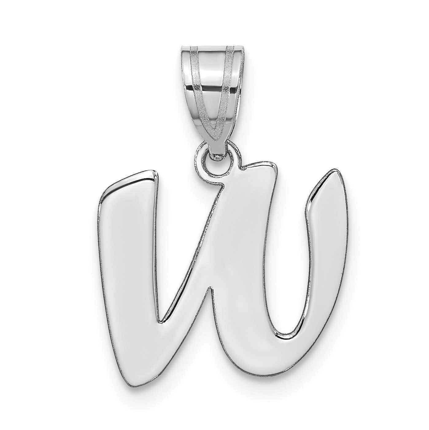 Script Letter W Initial Pendant 14k White Gold Polished YC1438WW, MPN: YC1438WW, 196904084618