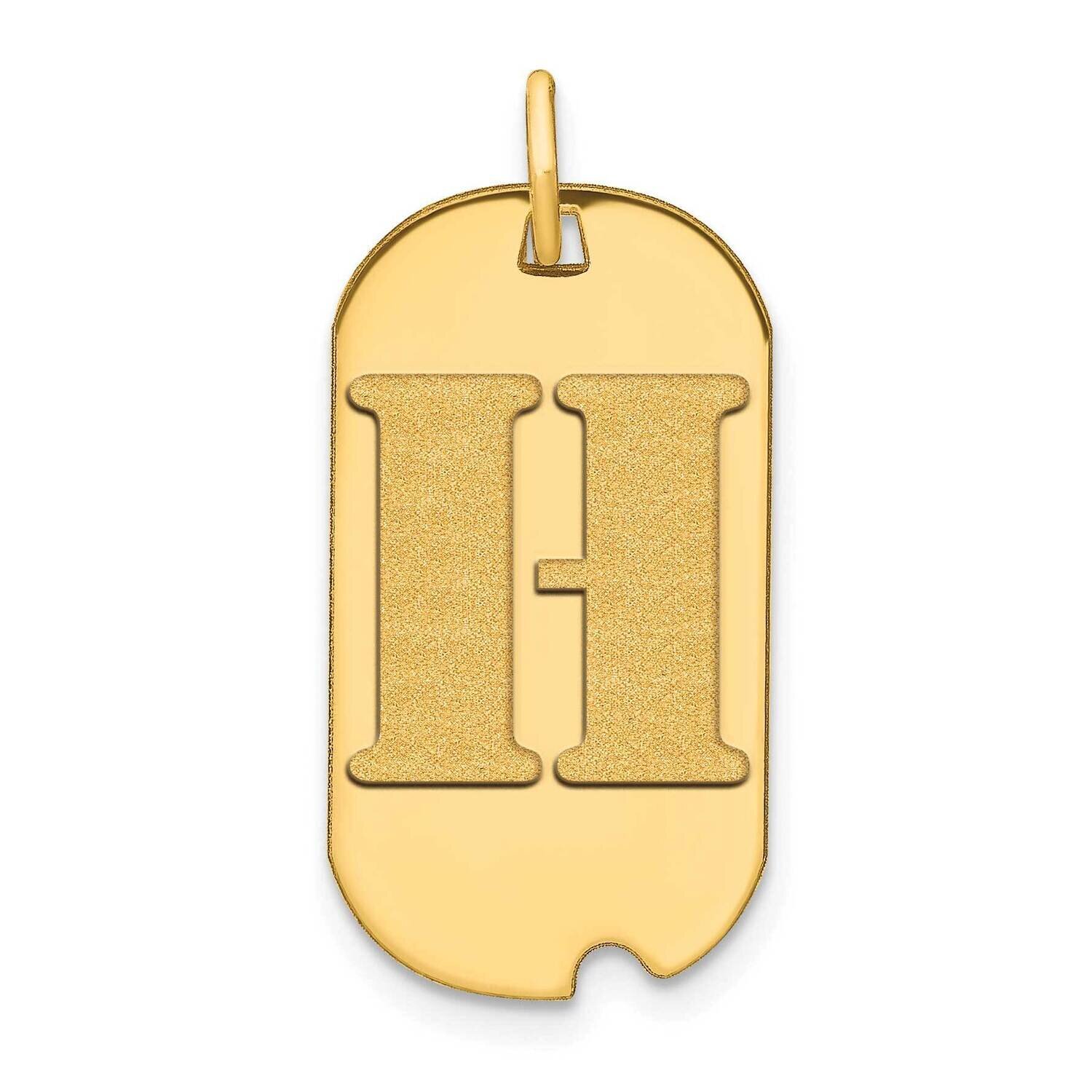 Letter H Initial Dog Tag Pendant 14k Gold Polished YC1439H, MPN: YC1439H, 196904086186