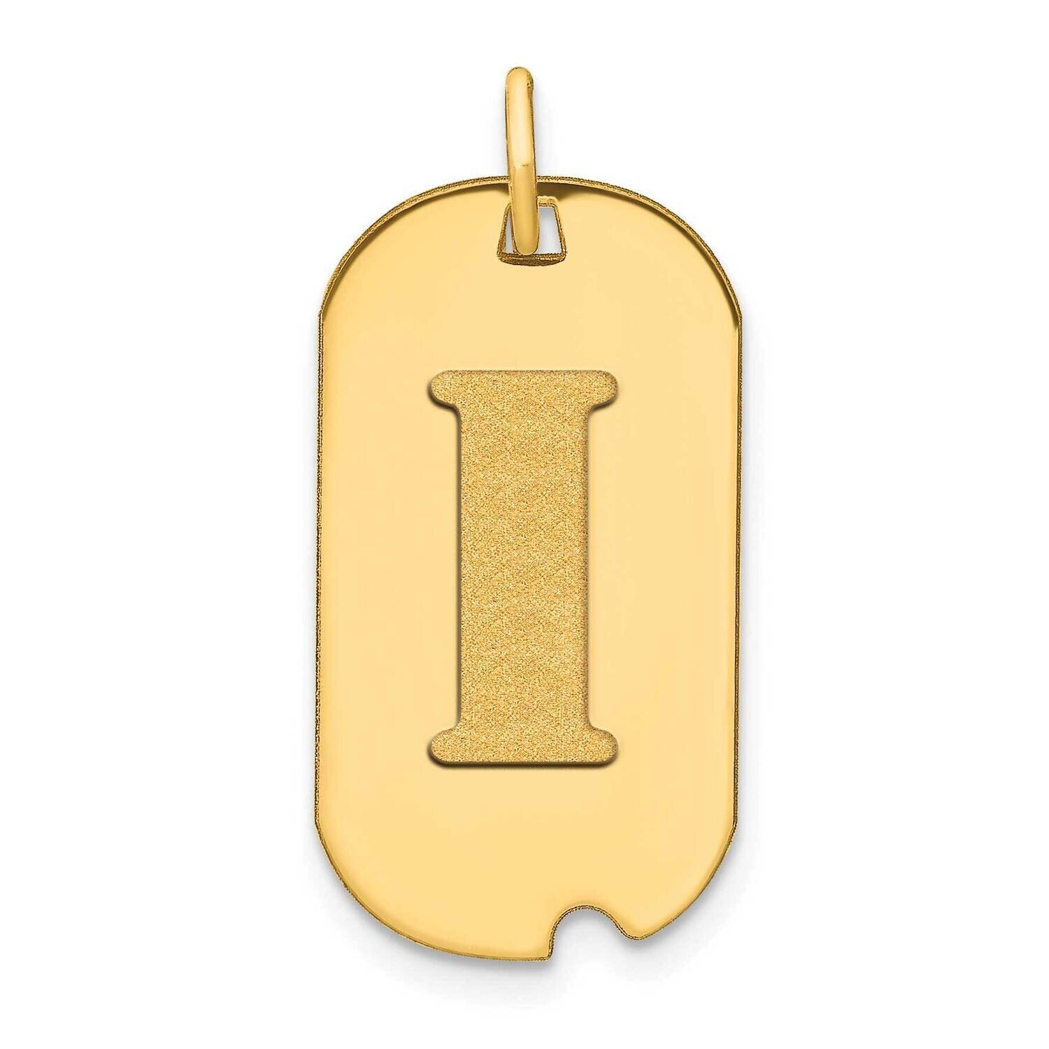 Letter I Initial Dog Tag Pendant 14k Gold Polished YC1439I, MPN: YC1439I, 196904085035