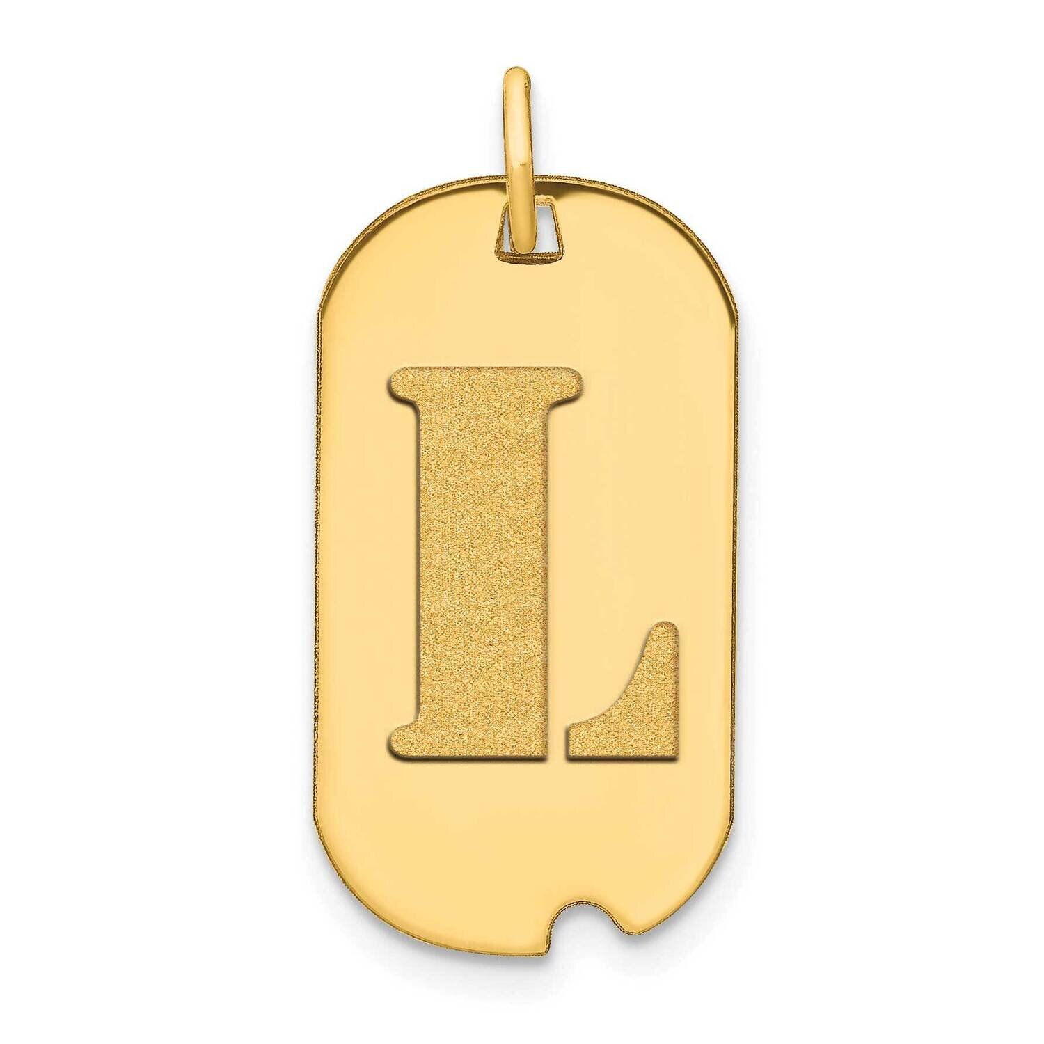 Letter L Initial Dog Tag Pendant 14k Gold Polished YC1439L, MPN: YC1439L, 196904088234