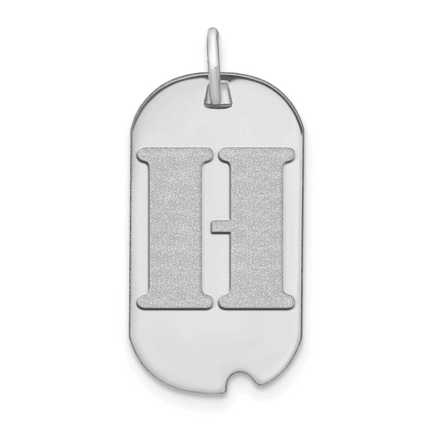 Letter H Initial Dog Tag Pendant 14k White Gold Polished YC1439WH, MPN: YC1439WH, 196904088203