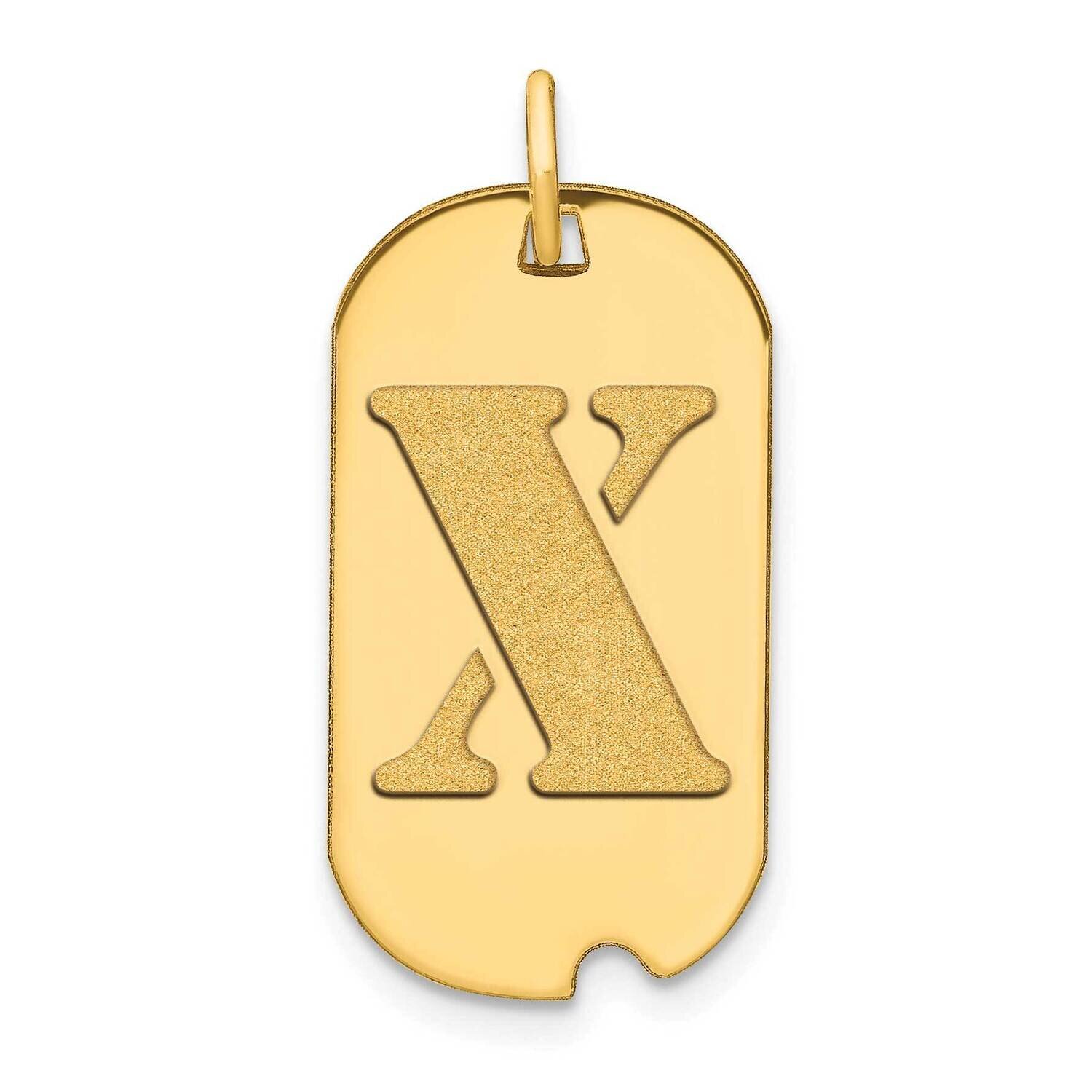 Letter X Initial Dog Tag Pendant 14k Gold Polished YC1439X, MPN: YC1439X, 196904077702