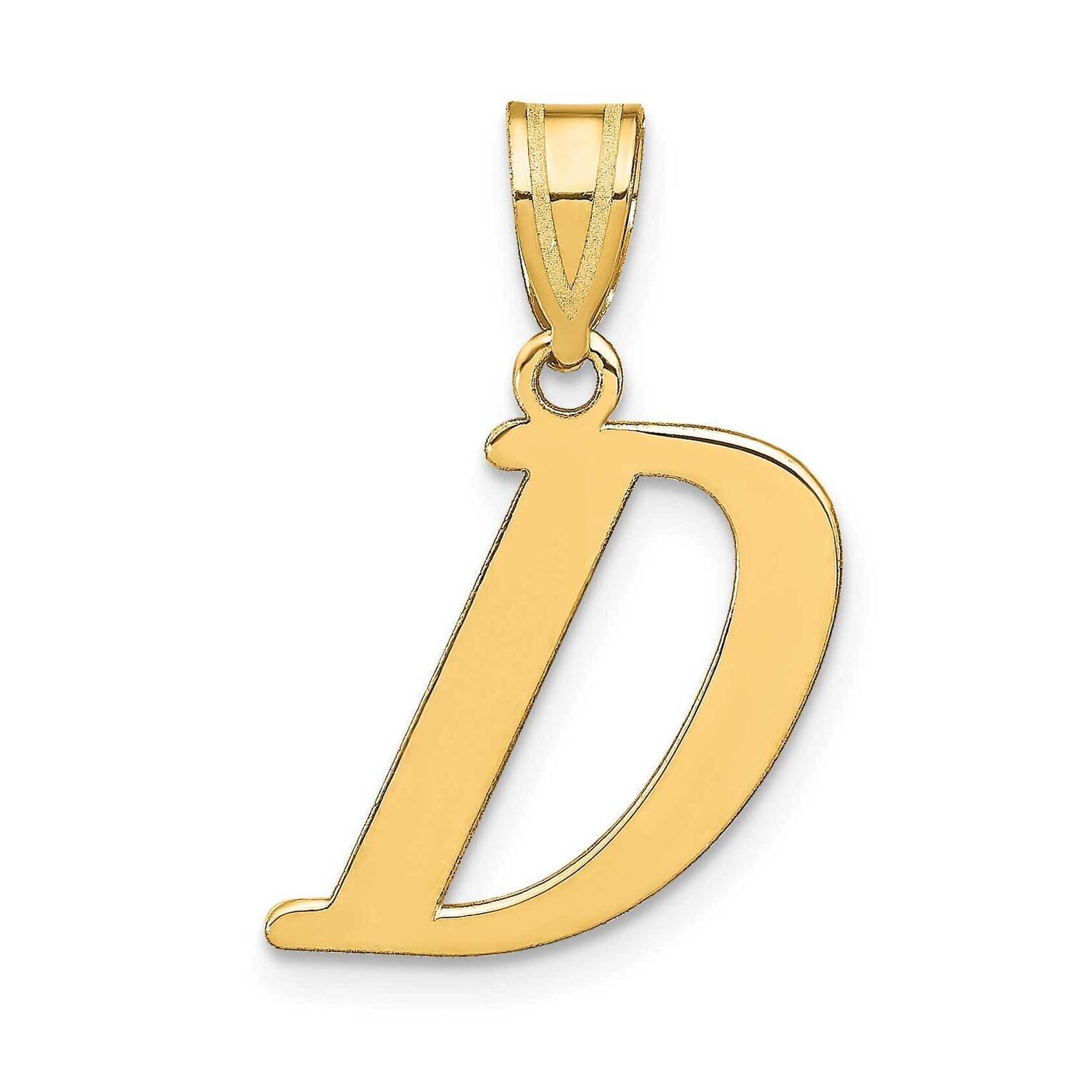 Letter D Initial Pendant 14k Gold Polished YC1440D, MPN: YC1440D, 196904087619