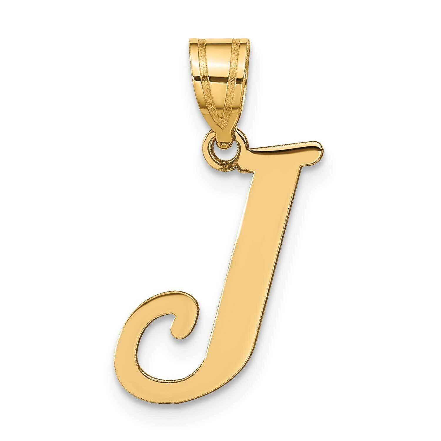 Letter J Initial Pendant 14k Gold Polished YC1440J