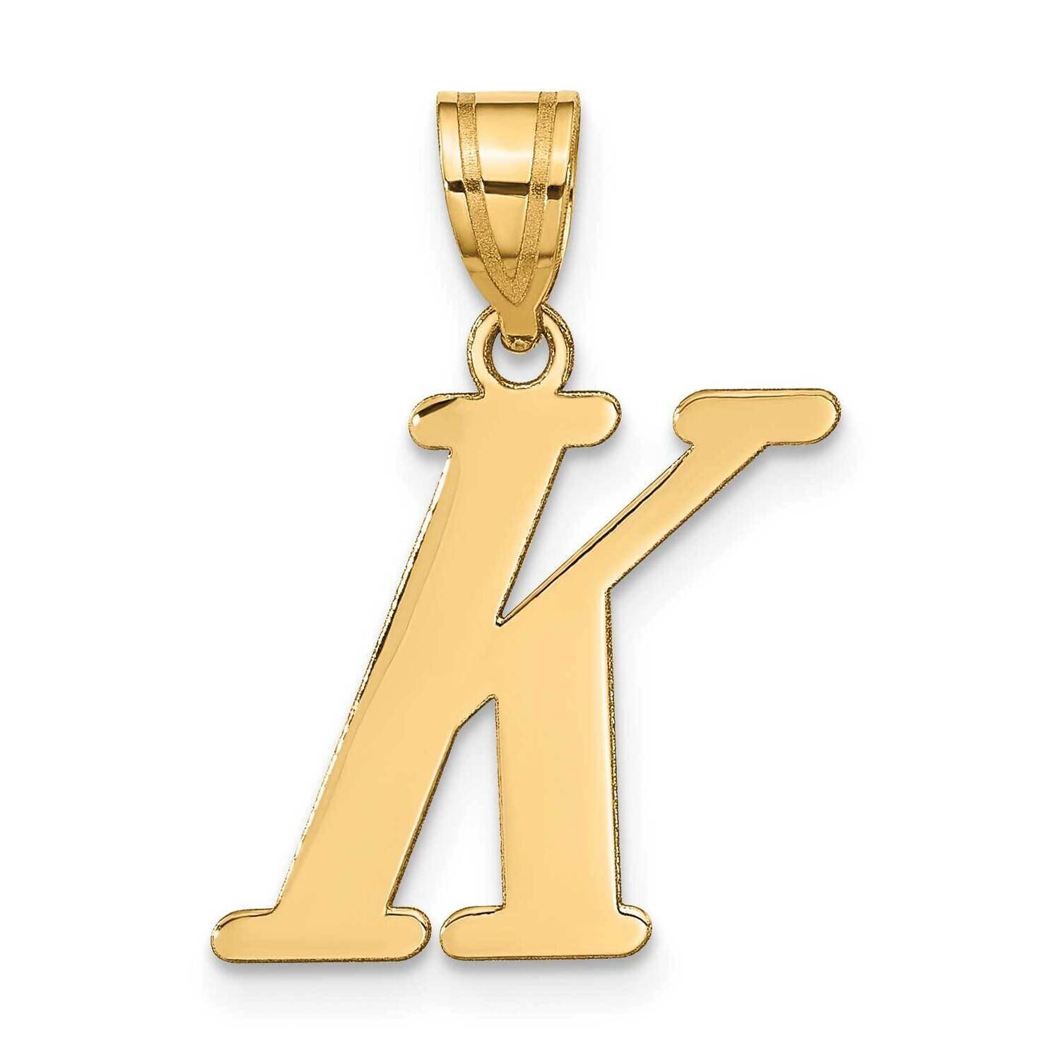 Letter K Initial Pendant 14k Gold Polished YC1440K