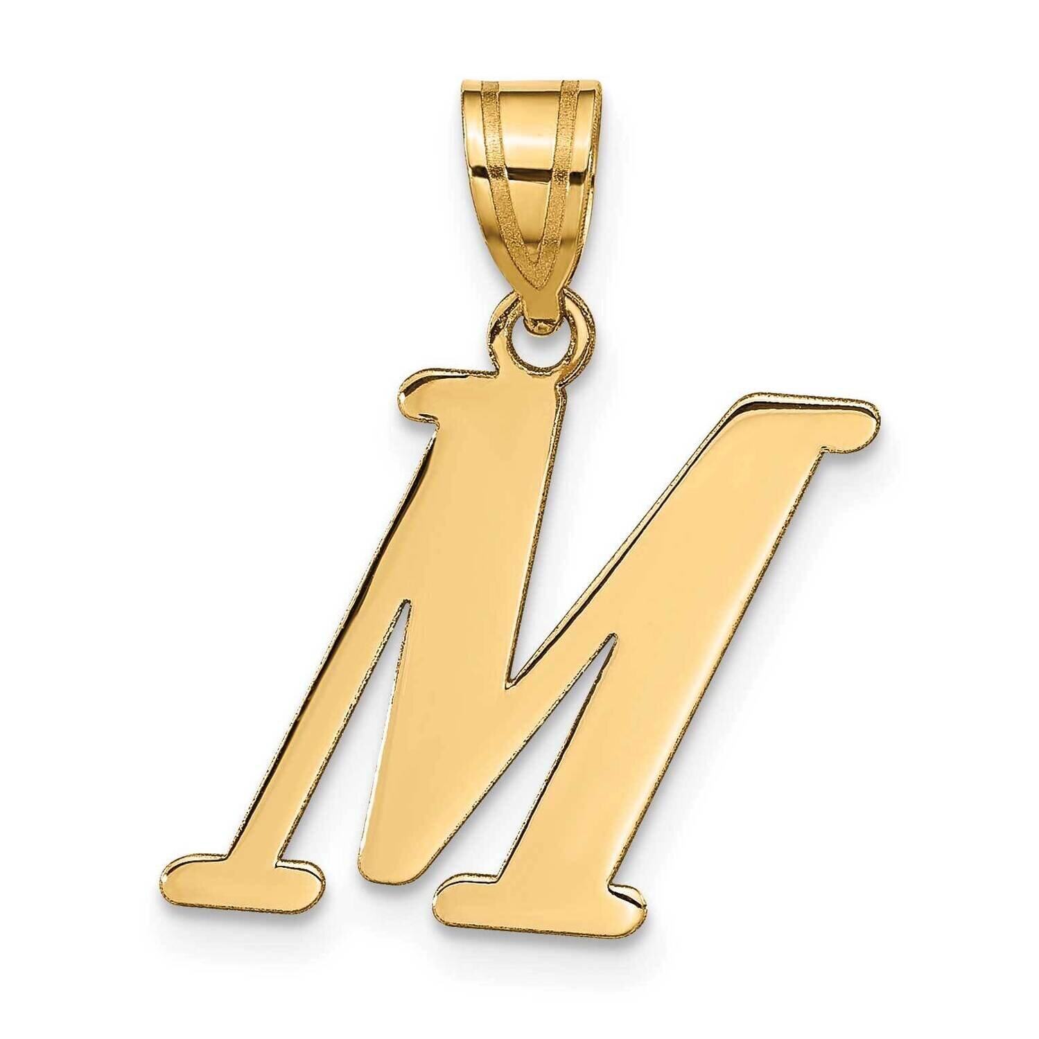 Letter M Initial Pendant 14k Gold Polished YC1440M