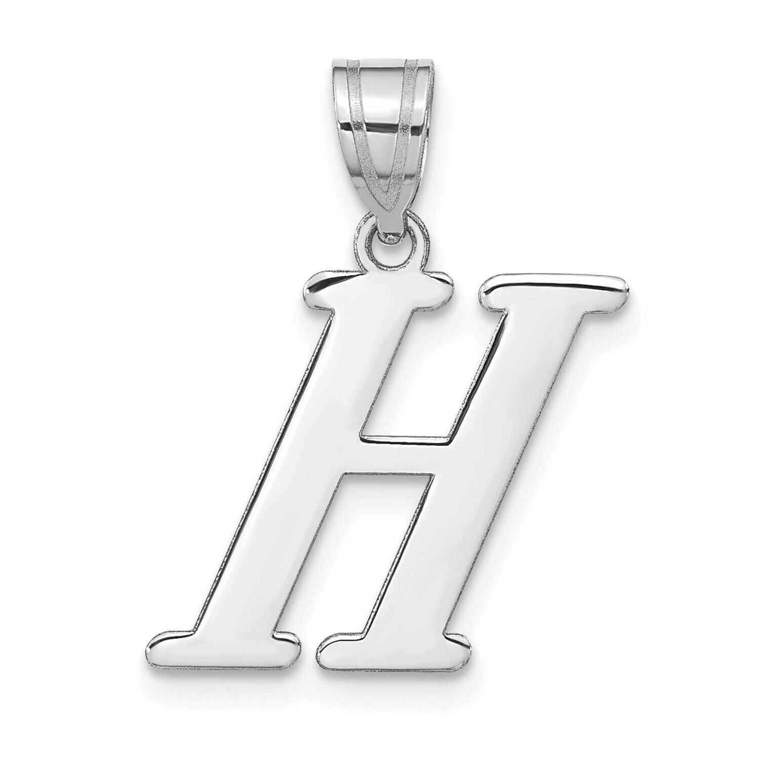 Letter H Initial Pendant 14k White Gold Polished YC1440WH