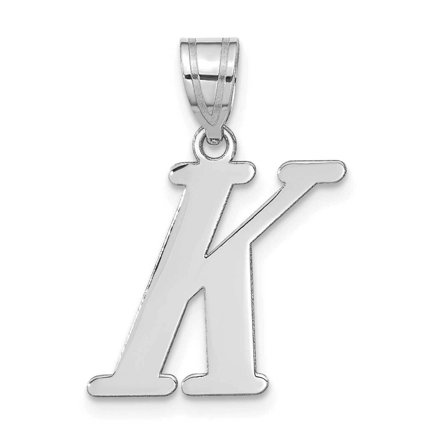 Letter K Initial Pendant 14k White Gold Polished YC1440WK, MPN: YC1440WK, 196904083222