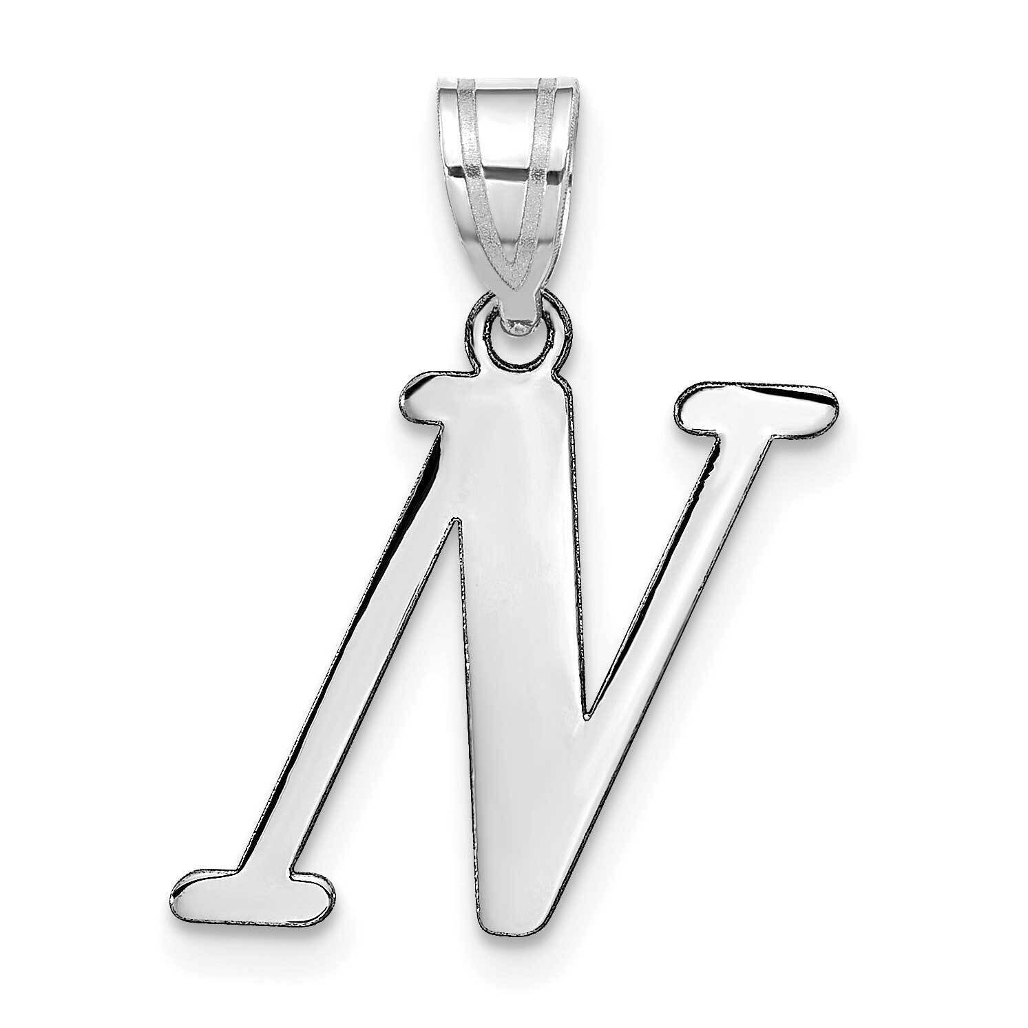 Letter N Initial Pendant 14k White Gold Polished YC1440WN, MPN: YC1440WN, 196904082676