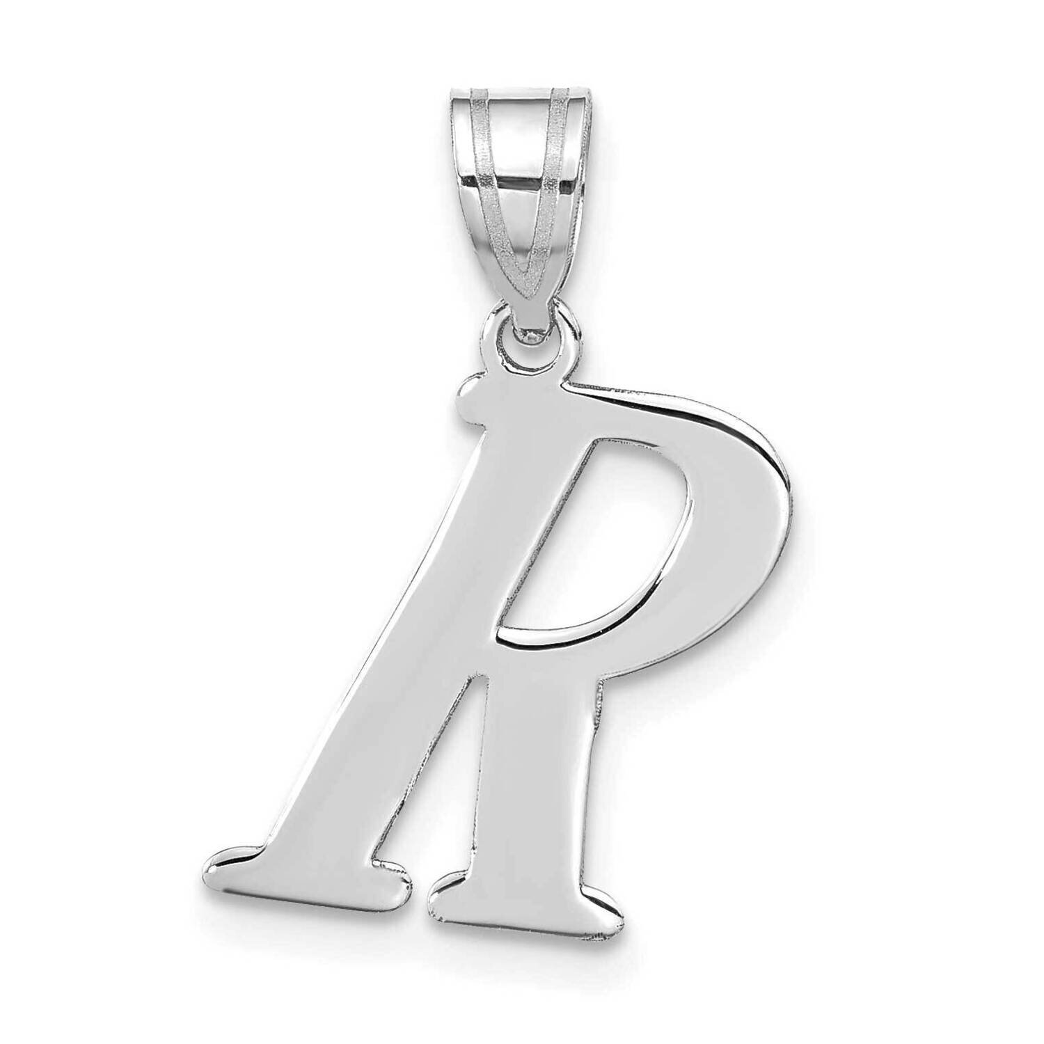 Letter R Initial Pendant 14k White Gold Polished YC1440WR