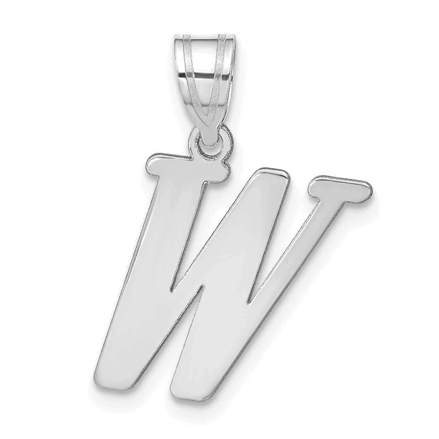 Letter W Initial Pendant 14k White Gold Polished YC1440WW