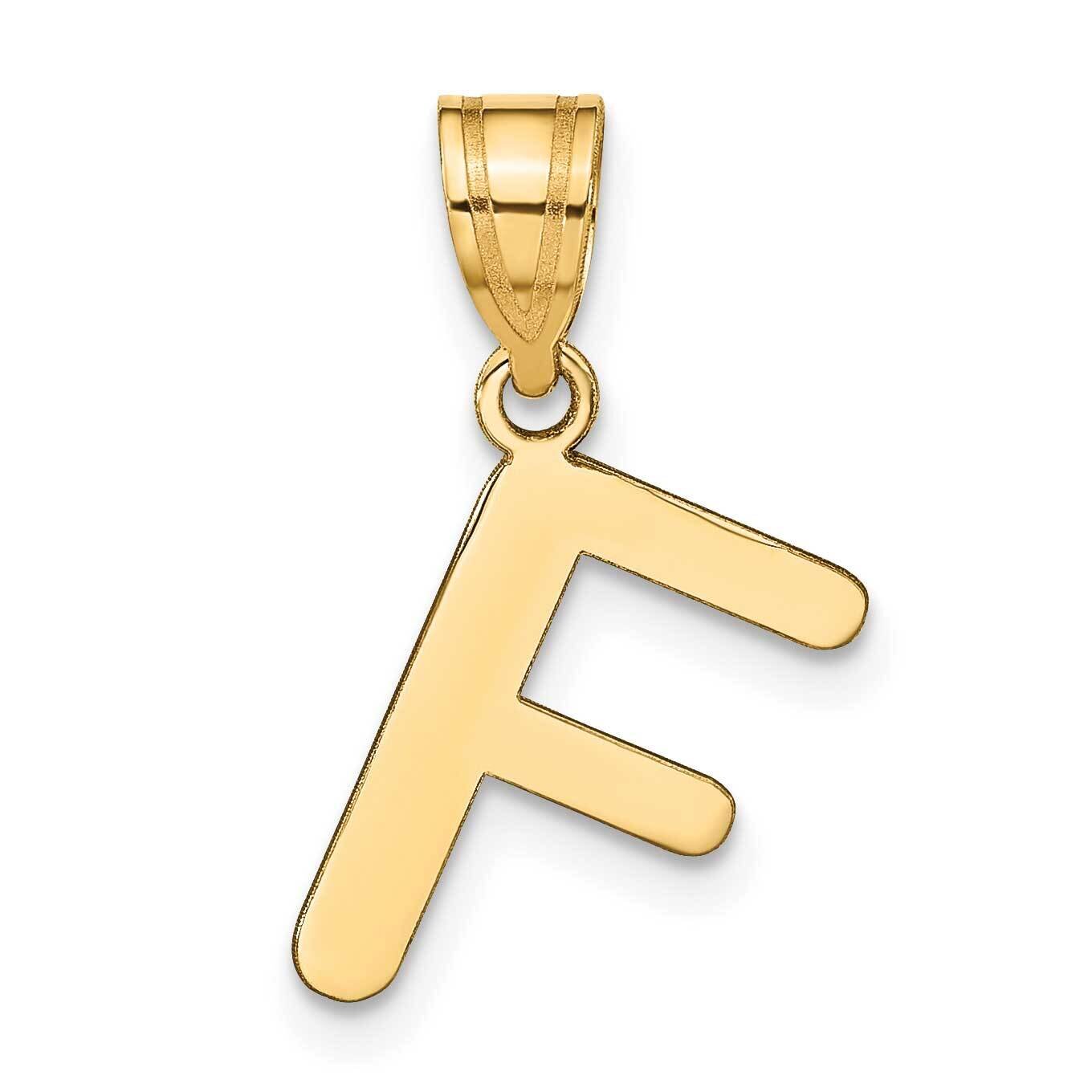 Bubble Letter F Initial Pendant 14k Gold Polished YC1441F
