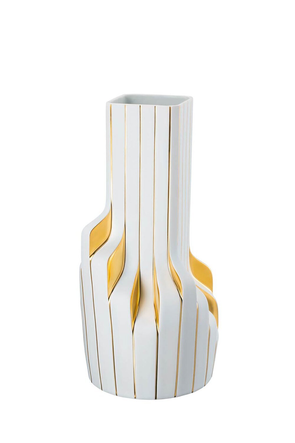 Rosenthal Strip White - Gold - Zaha Hadid Vase 15 3/4 Inchch