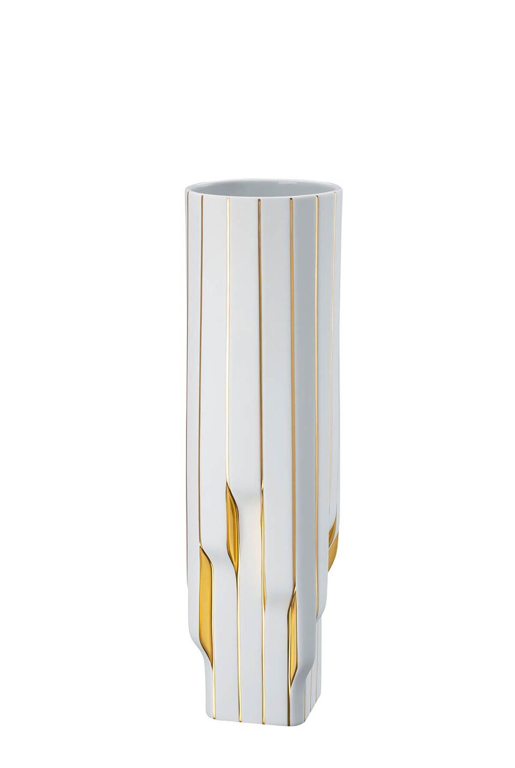 Rosenthal Strip White - Gold - Zaha Hadid Vase 17 3/4 Inchch